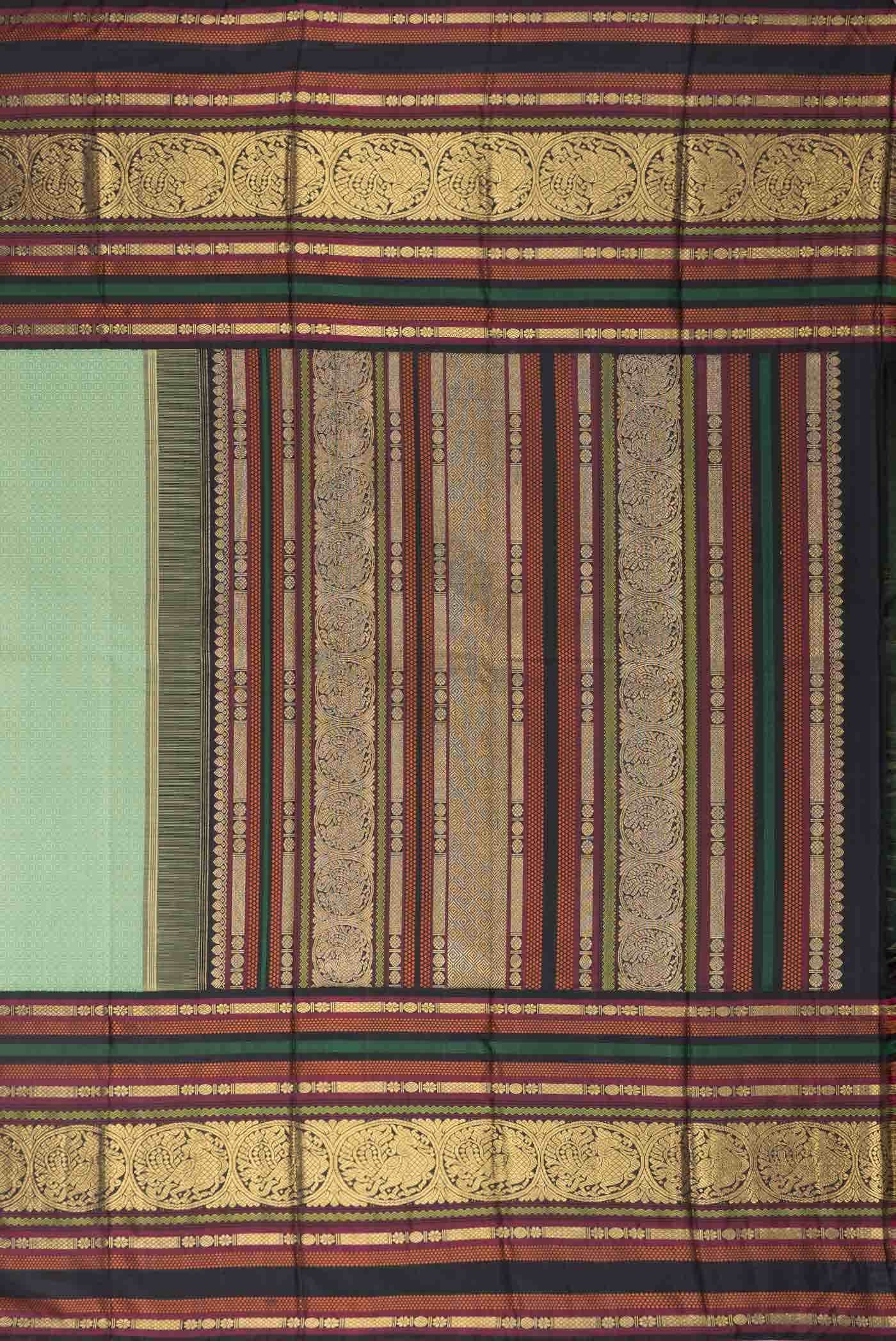 Pure Silk Pure Zari Green Dual Tone Kanchipuram Saree