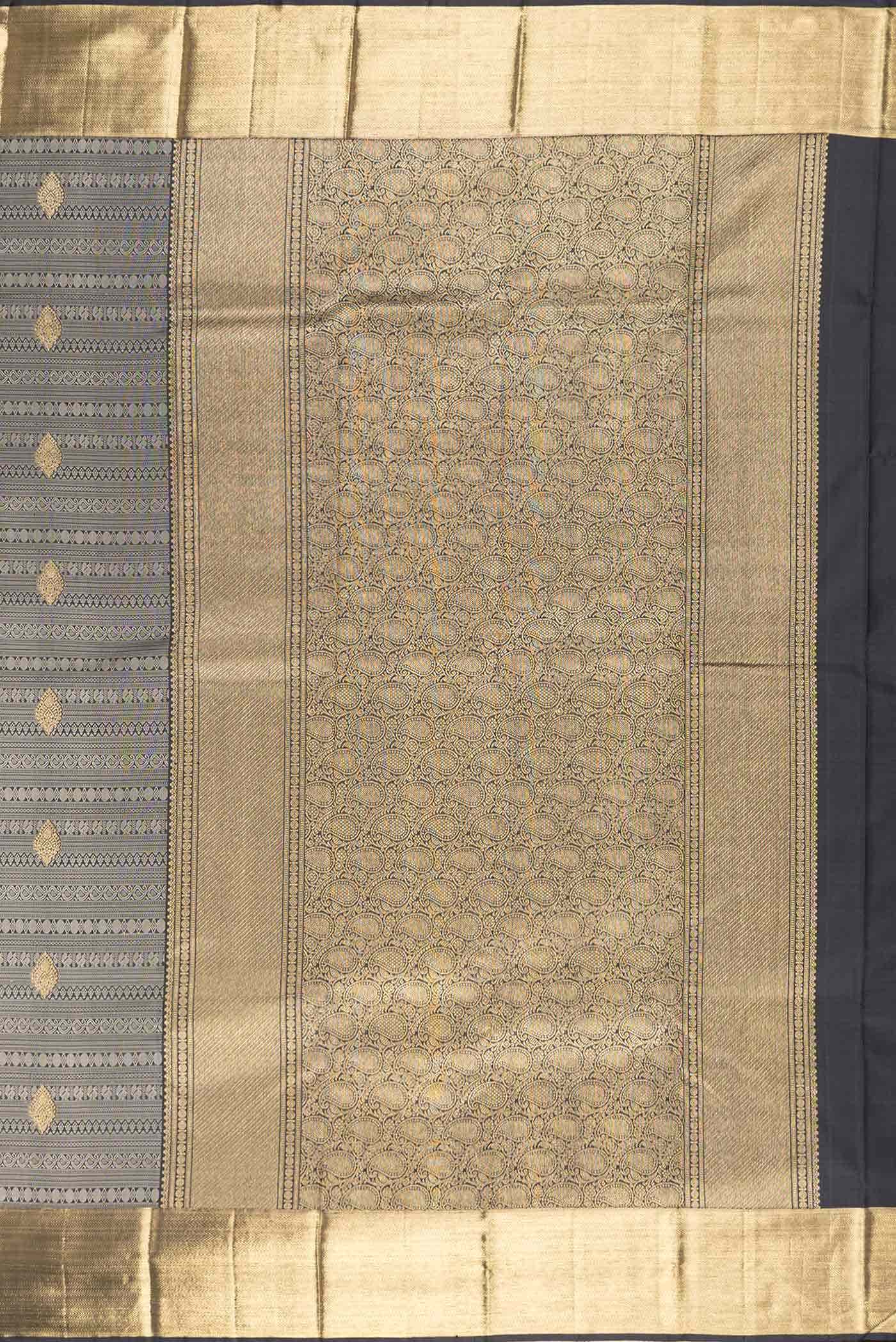 Pure Silk Pure Zari Black Kanchipuram Saree