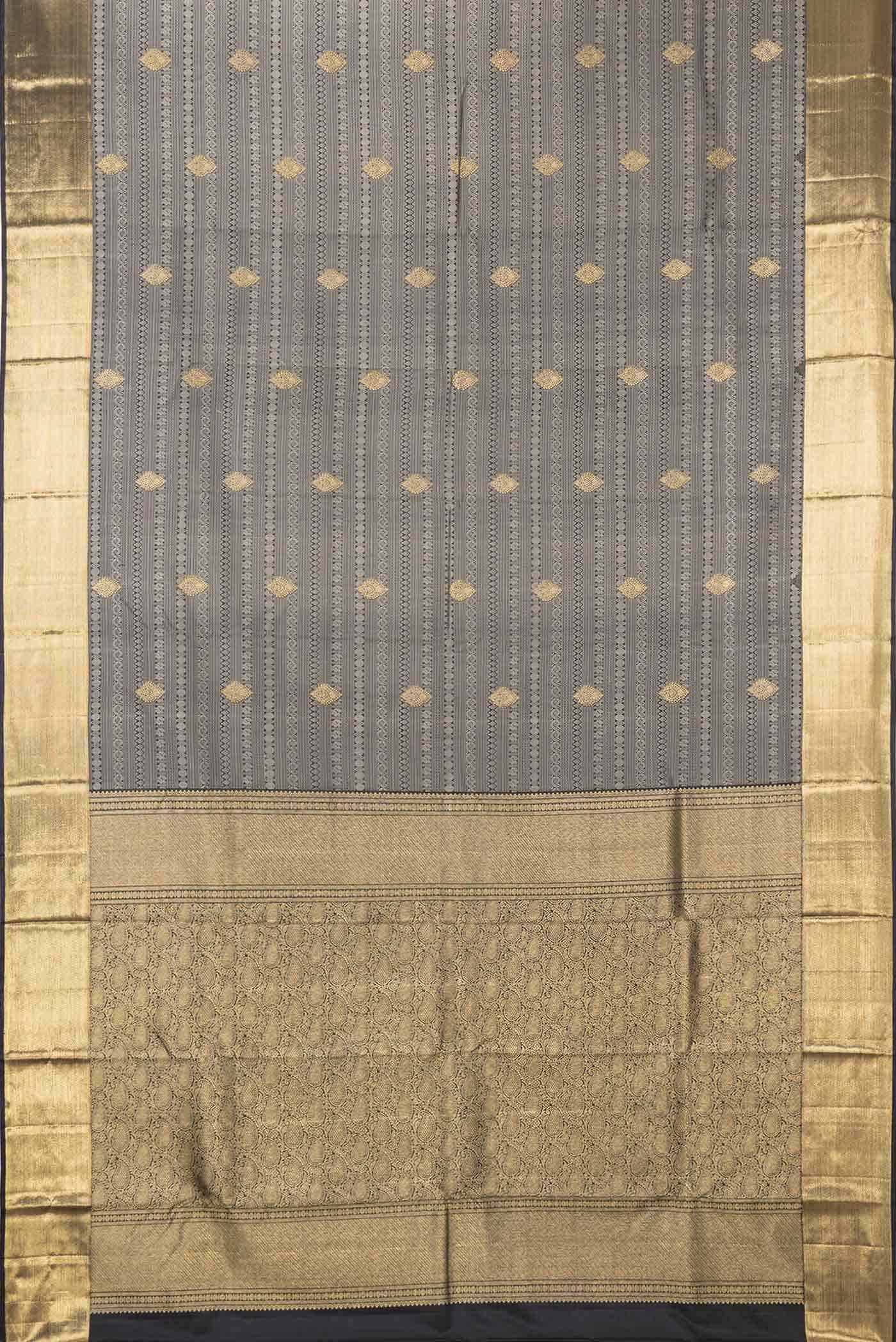 Pure Silk Pure Zari Black Kanchipuram Saree