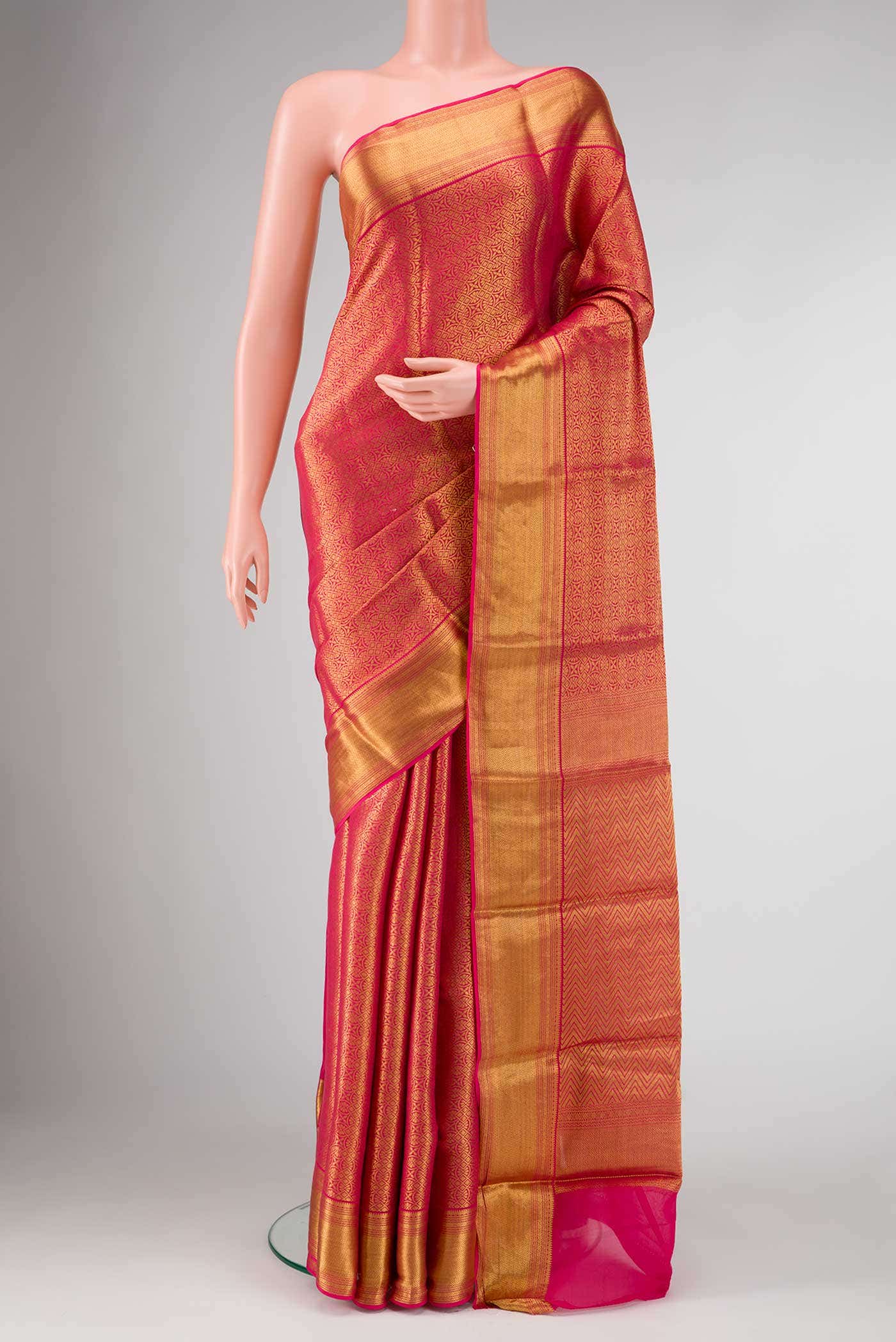 Dark Pink Dual Tone Banarasi Georgette Saree