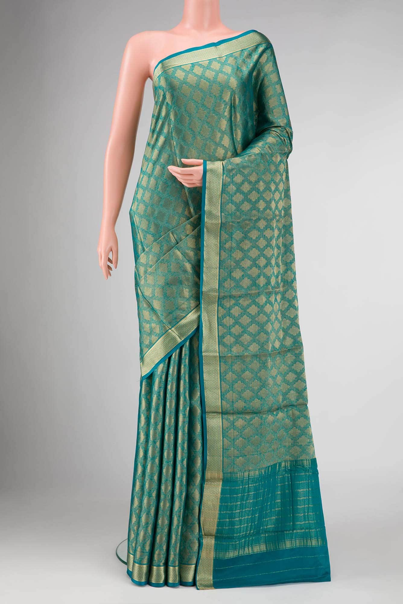 Green Dual Tone Banarasi Georgette Saree