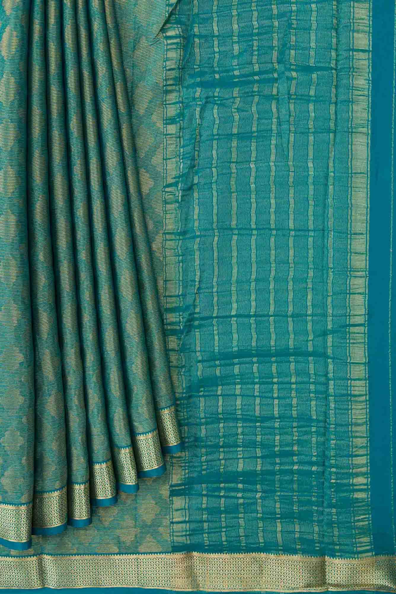 Green Dual Tone Banarasi Georgette Saree