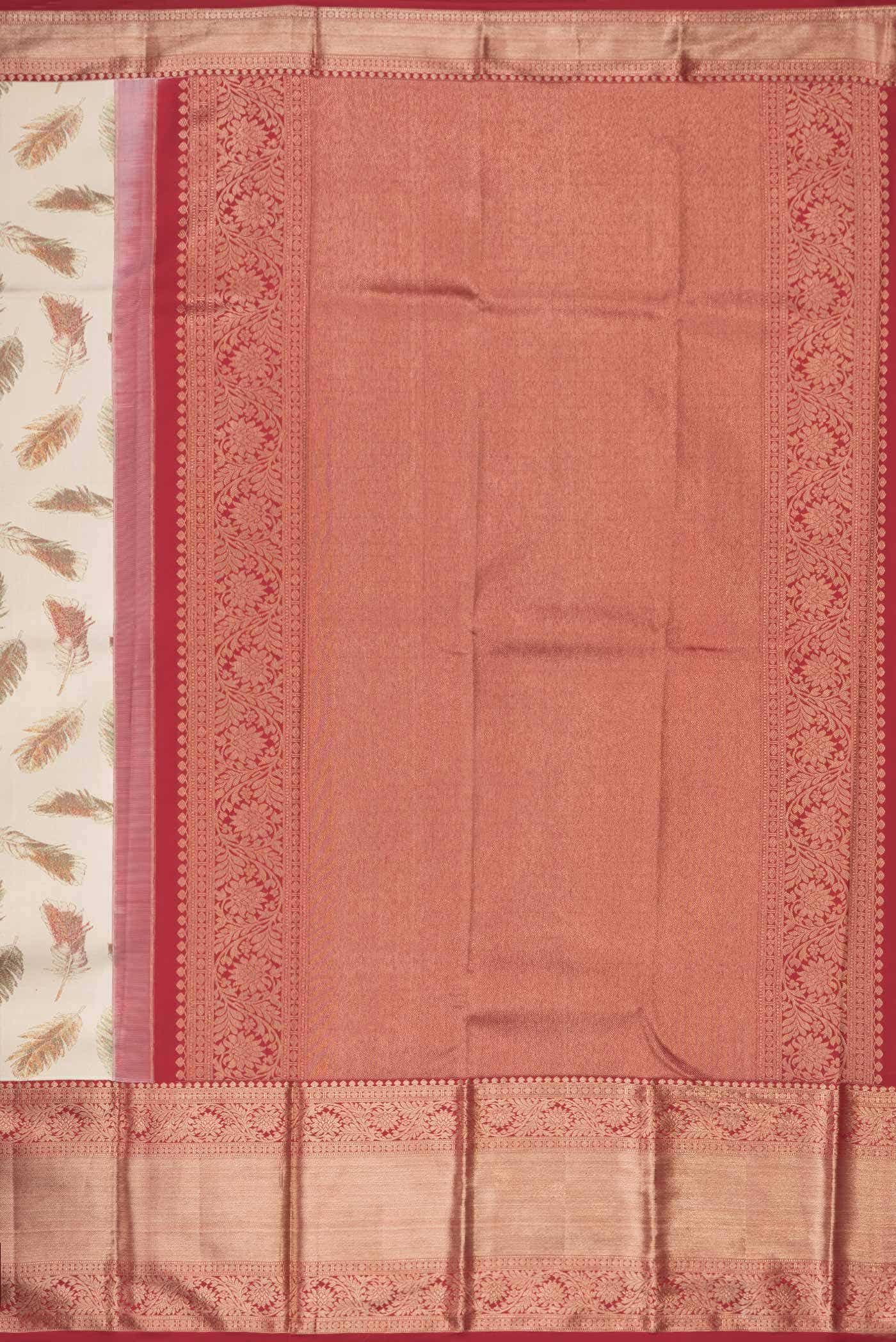 Beige Kanchipuram Silk Saree