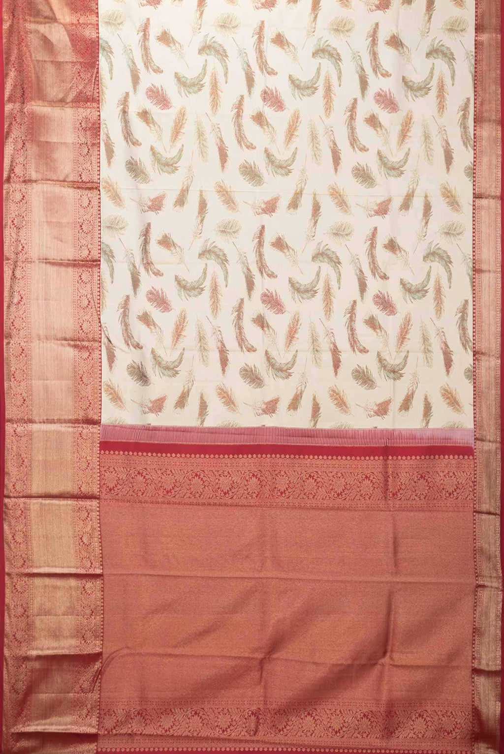 Beige Kanchipuram Silk Saree