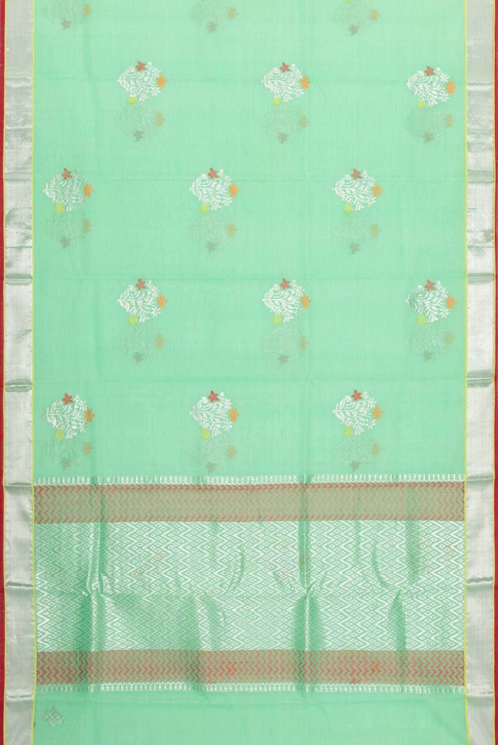 Pure Silk Pure Zari Green Dual Tone Kota Saree