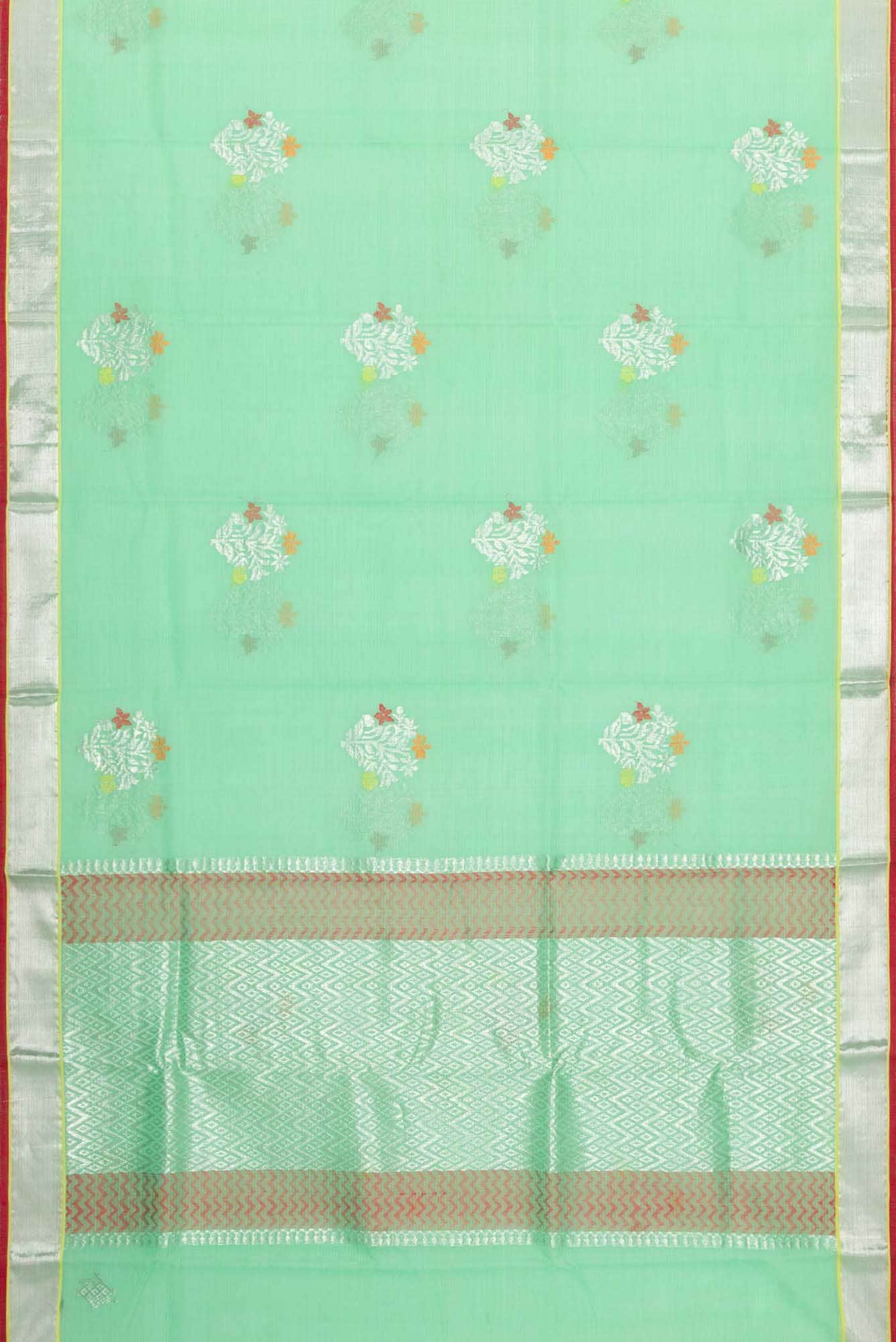Pure Silk Pure Zari Green Dual Tone Kota Saree