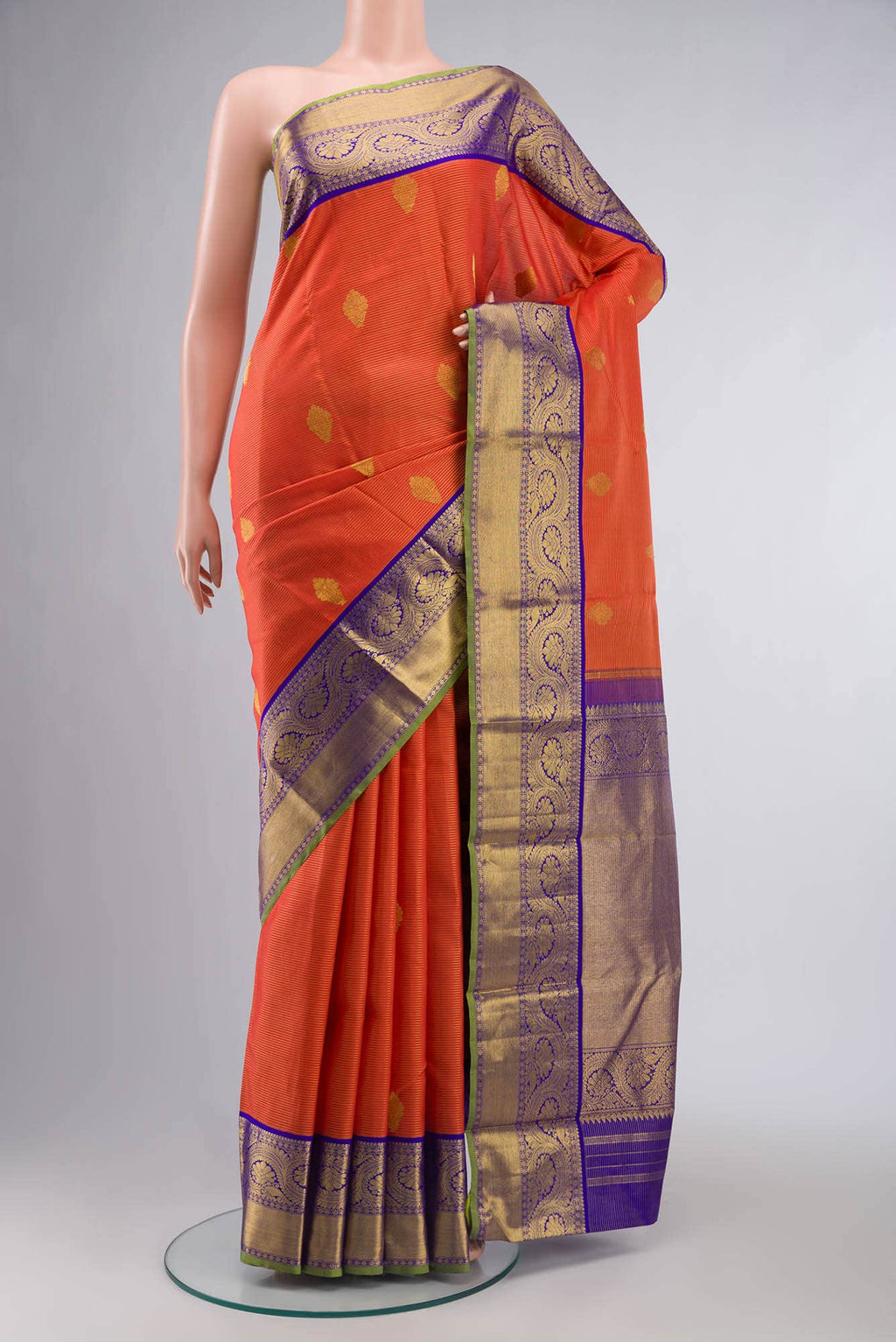Orange Kanchipuram Silk Saree