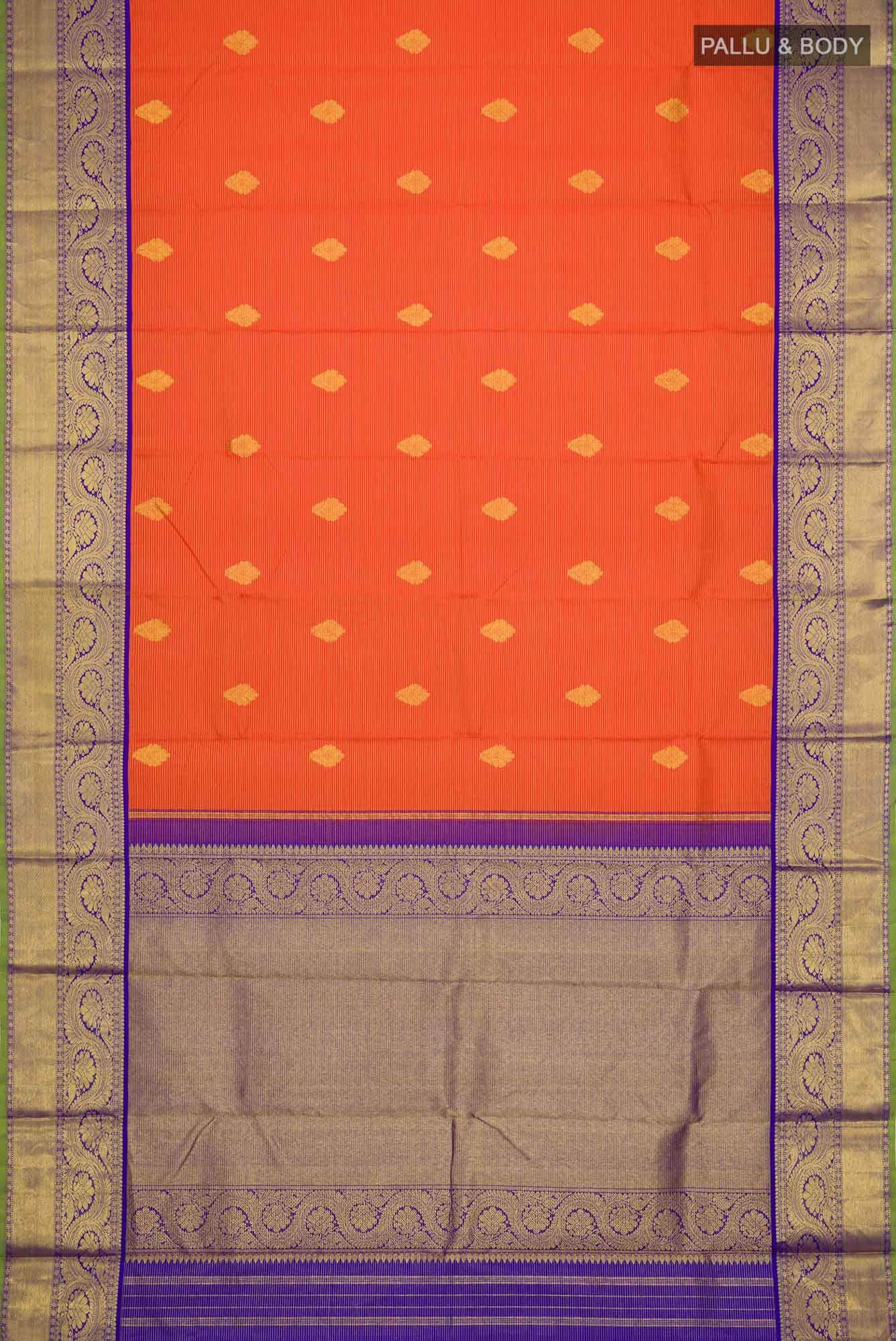 Orange Kanchipuram Silk Saree