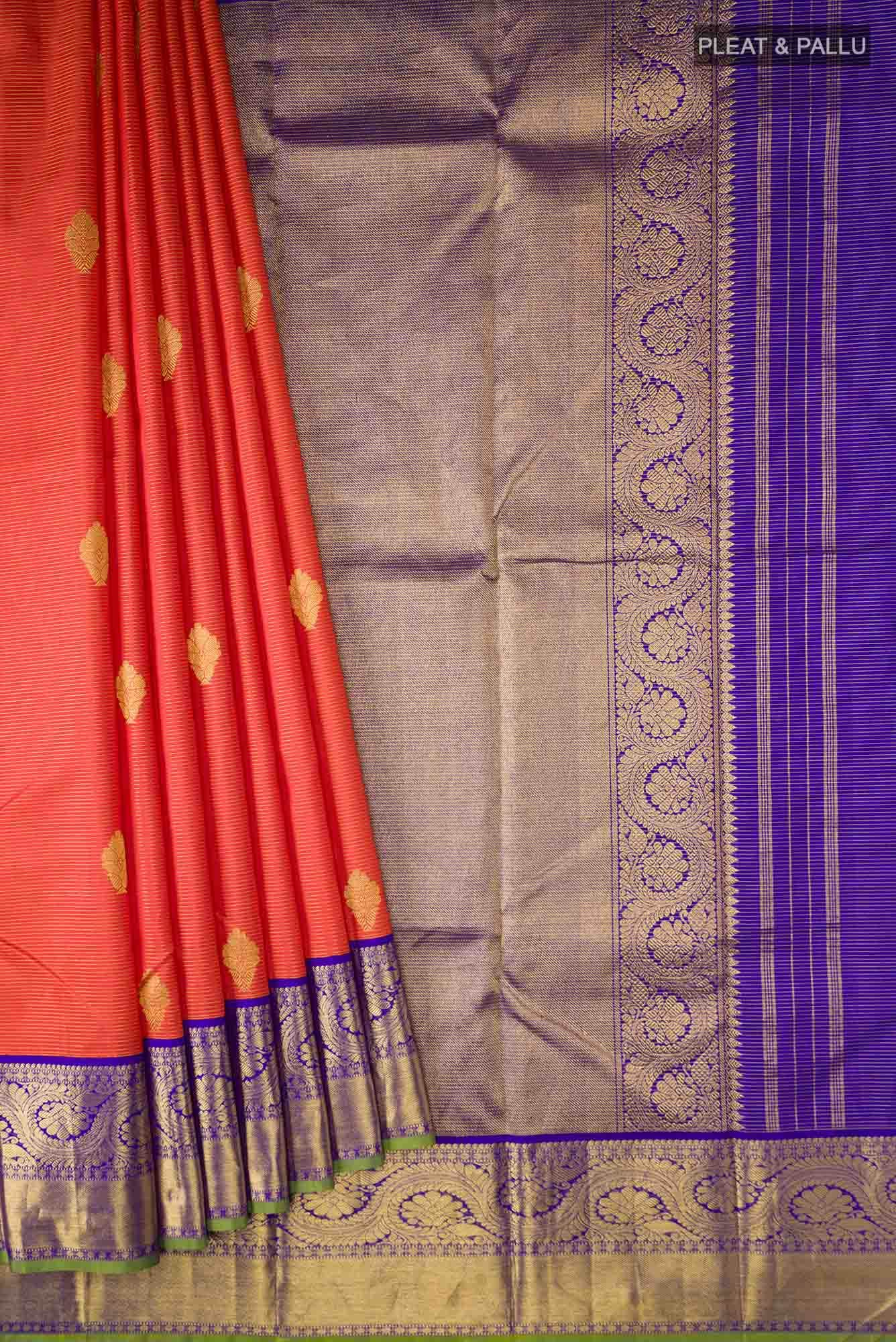Orange Kanchipuram Silk Saree