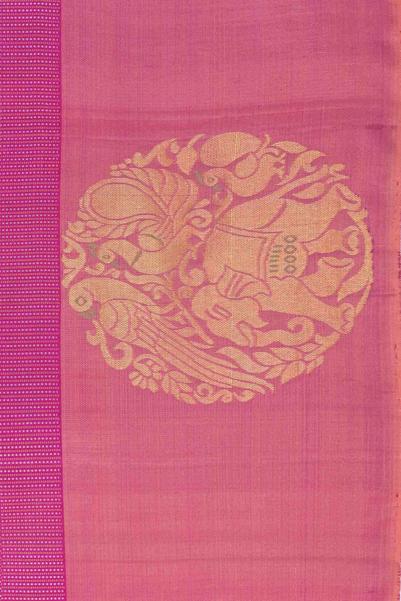 Pure Silk Pure Zari Pink Dual Tone Kanchipuram Saree