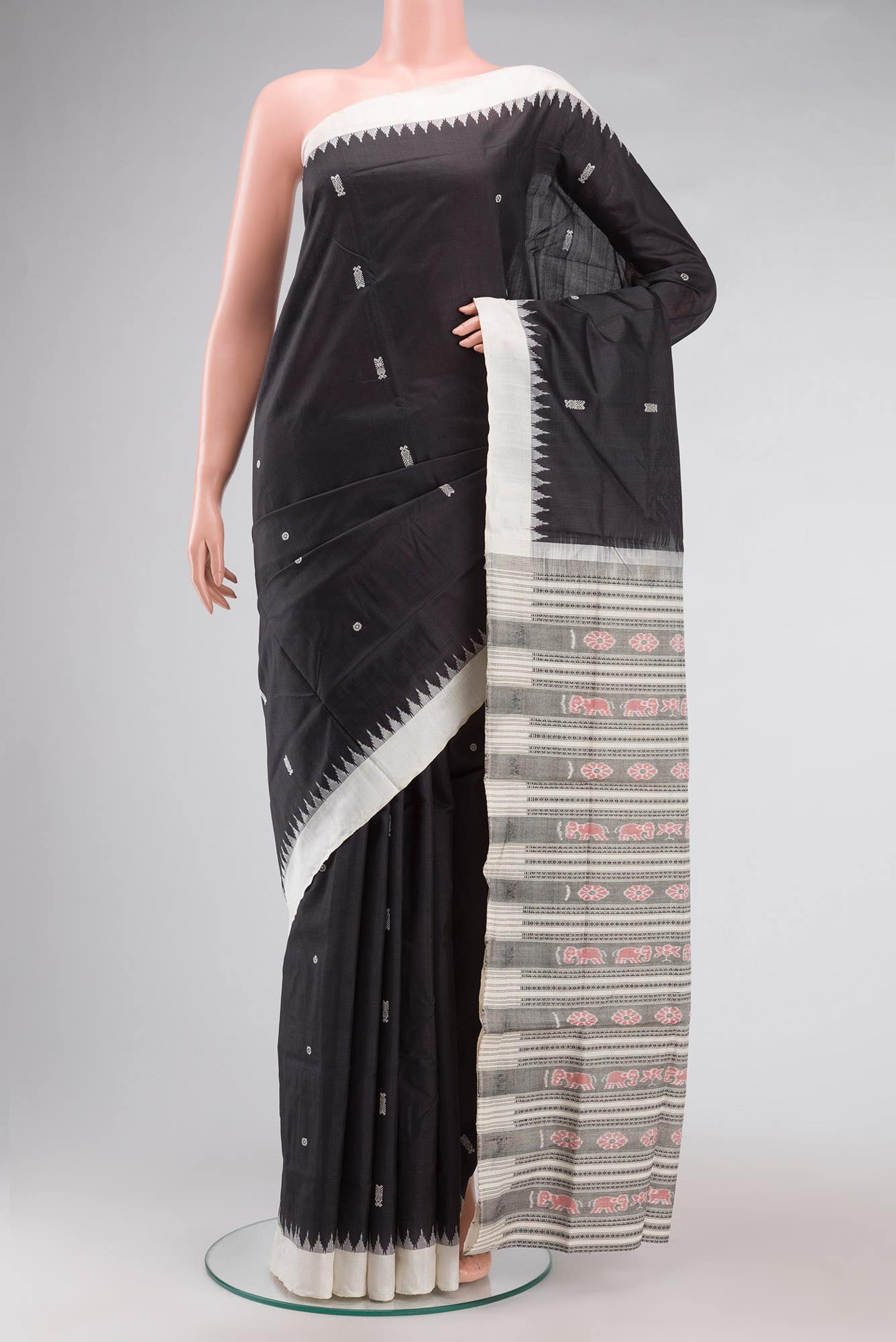 Black Orissa Silk Saree