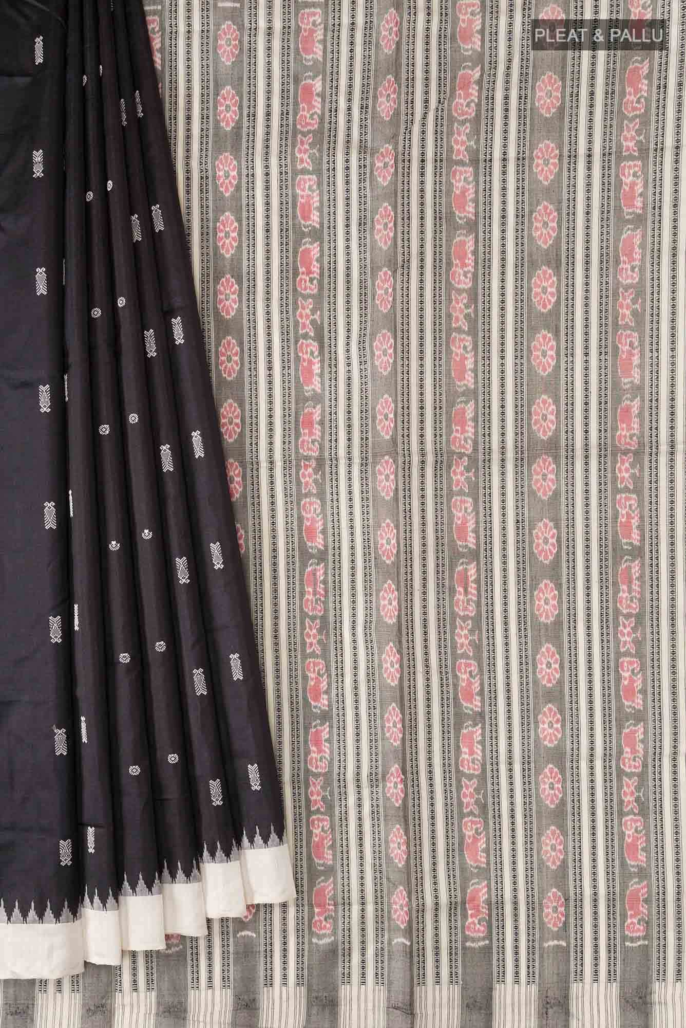 Black Orissa Silk Saree