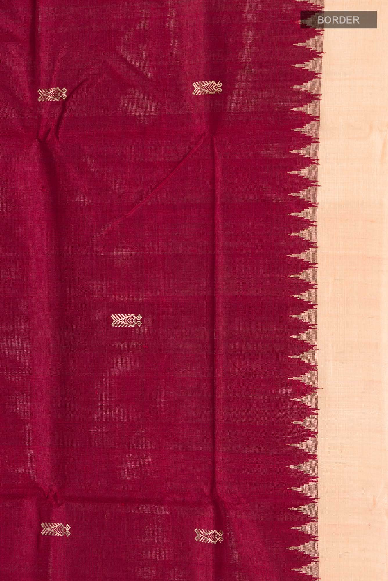 Maroon Orissa Silk Saree
