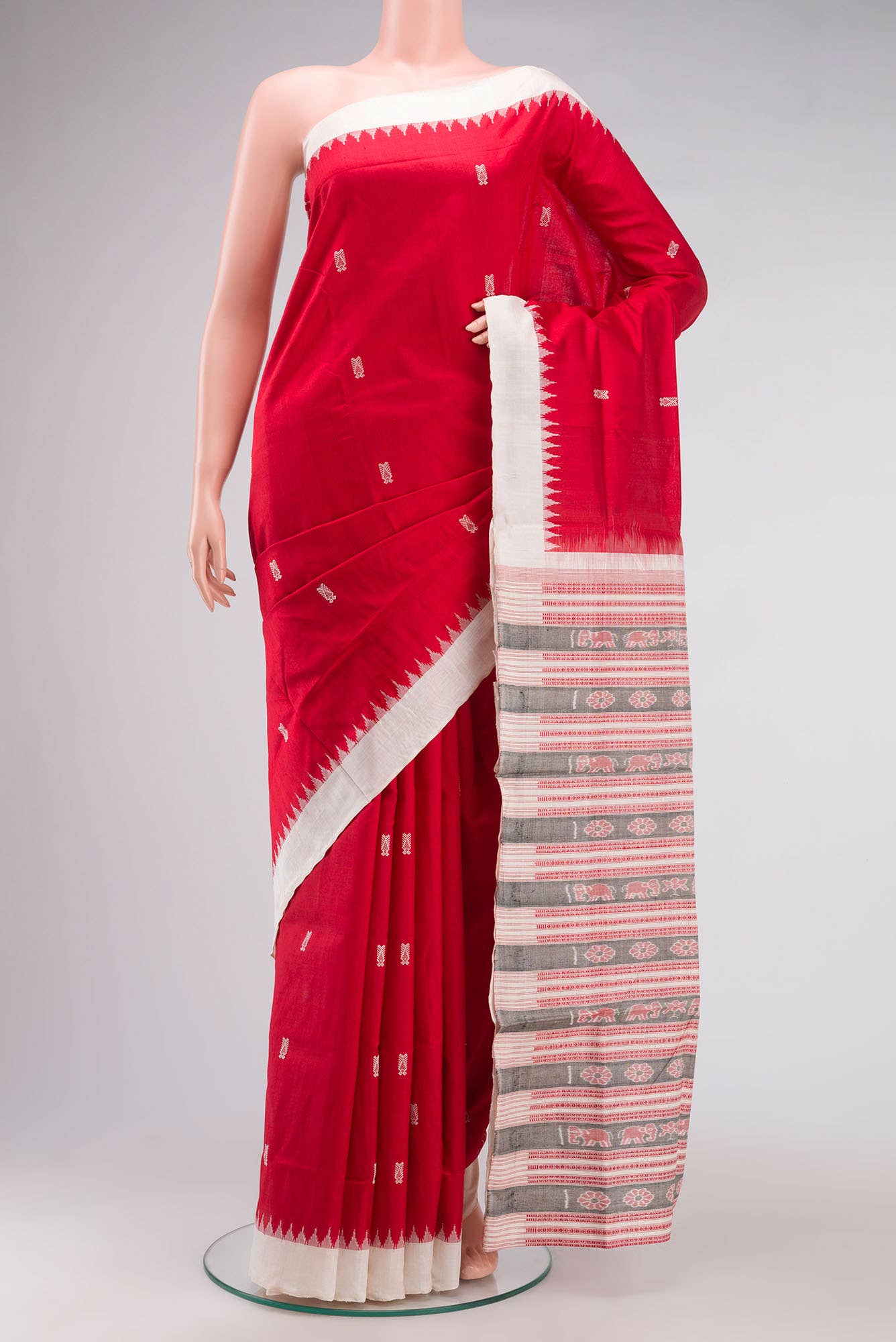 Red Orissa Silk Saree