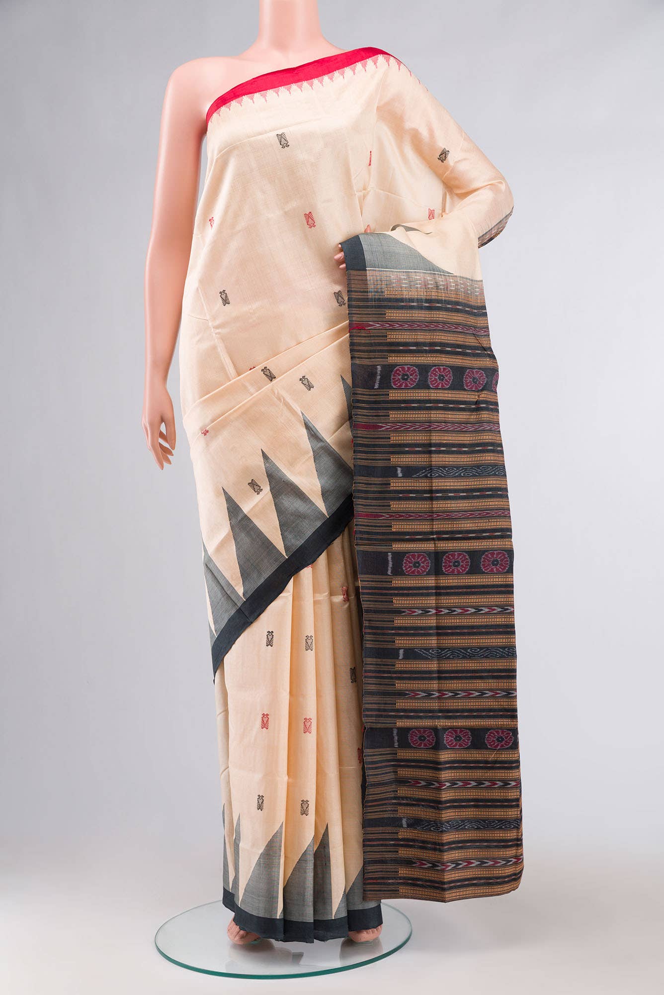 Beige Orissa Silk Saree