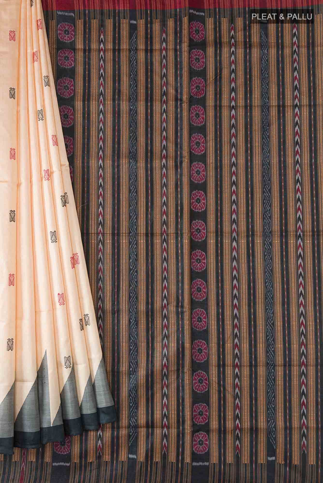 Beige Orissa Silk Saree