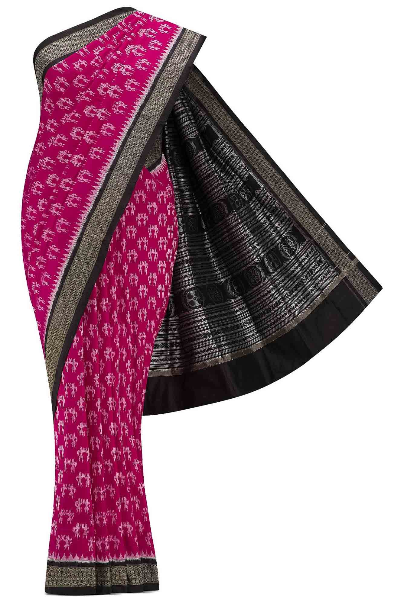 Imperial Pink Dual Tone Double Ikat Saree