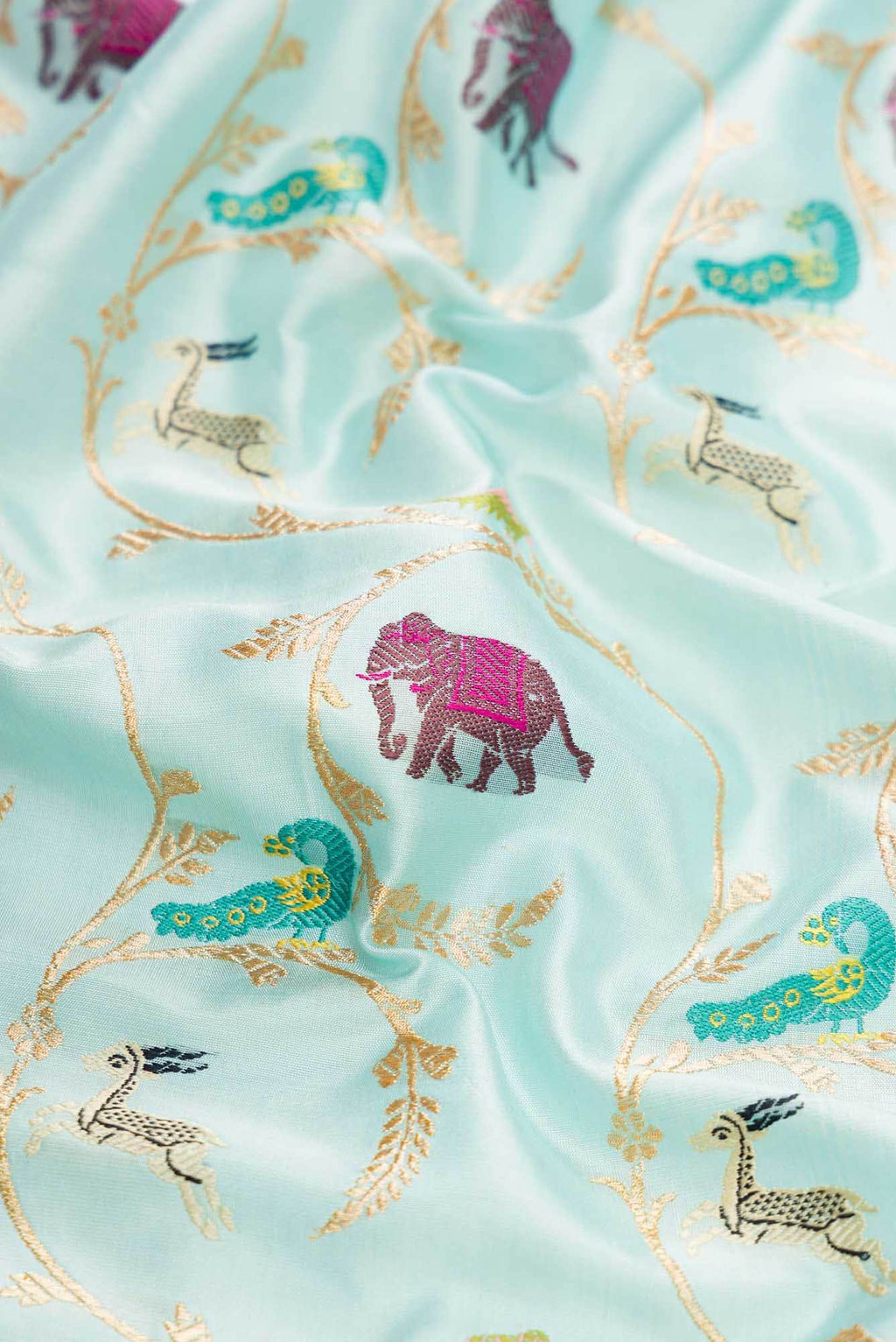 Sky Blue Dual Tone Banarasi Silk Saree