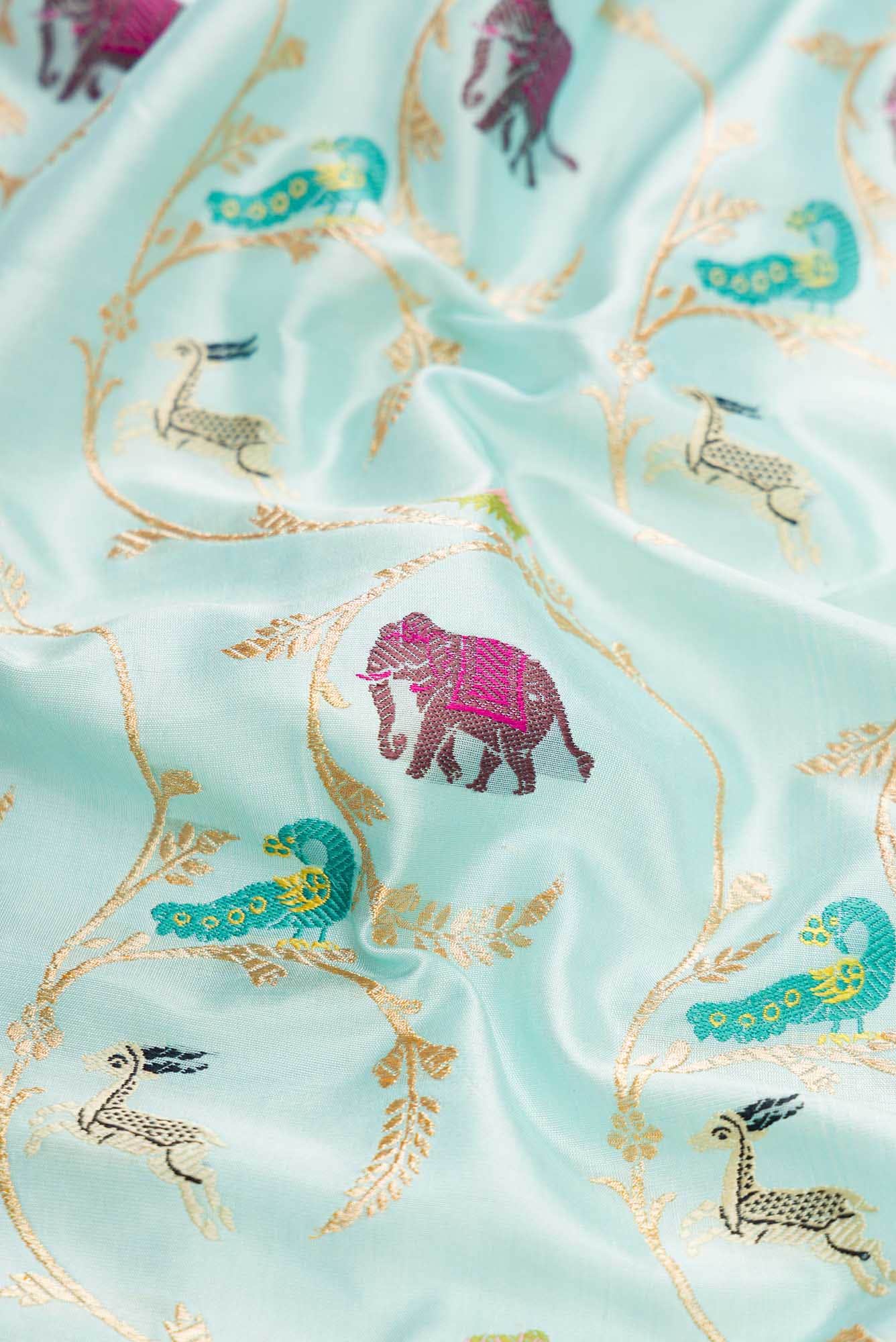 Sky Blue Dual Tone Banarasi Silk Saree