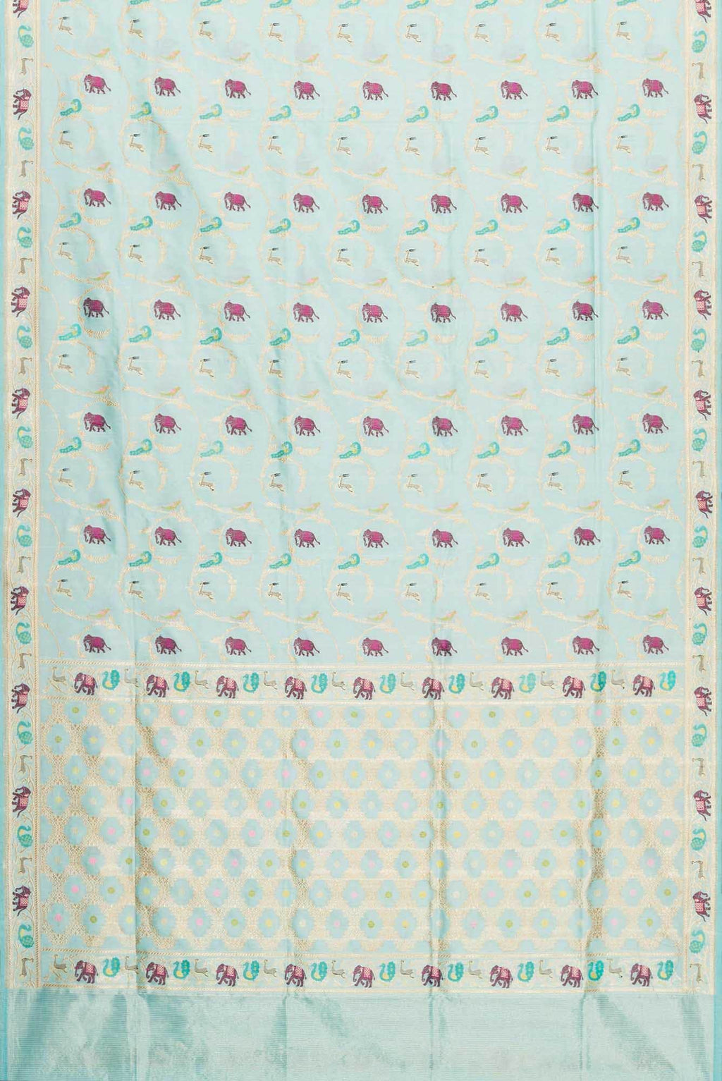 Sky Blue Dual Tone Banarasi Silk Saree