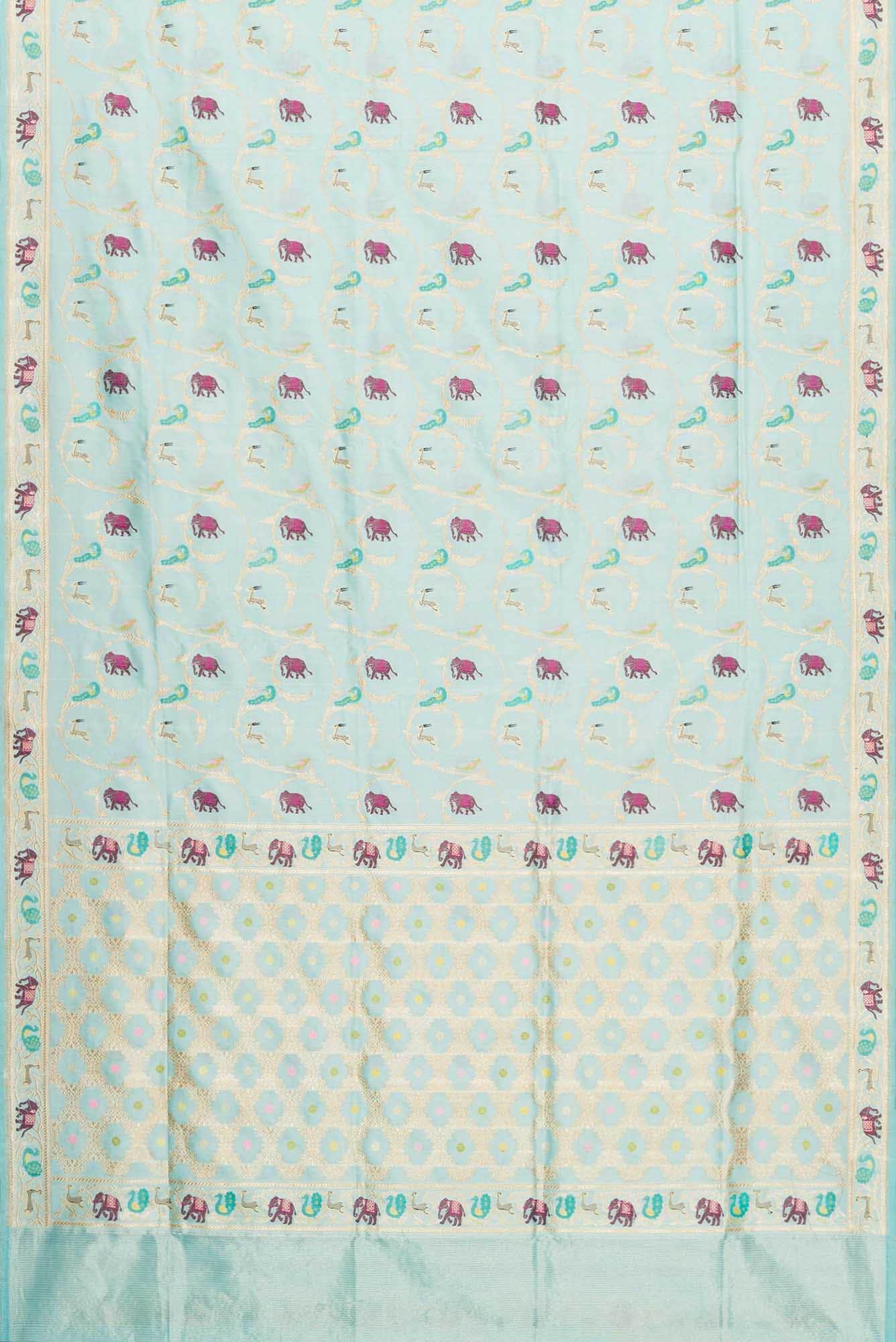 Sky Blue Dual Tone Banarasi Silk Saree