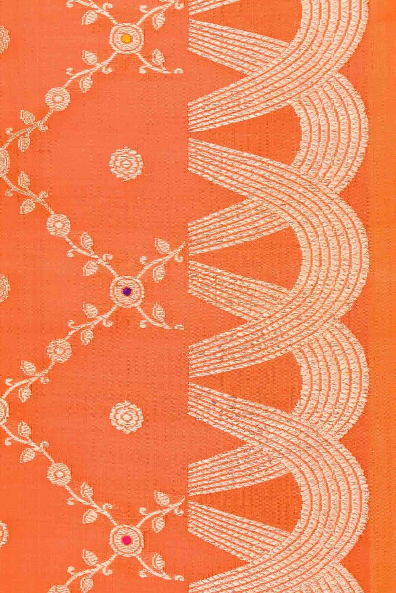 Orange Dual Tone Banarasi Silk Saree