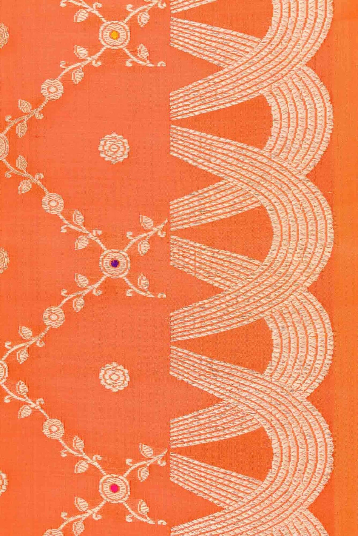 Orange Dual Tone Banarasi Silk Saree