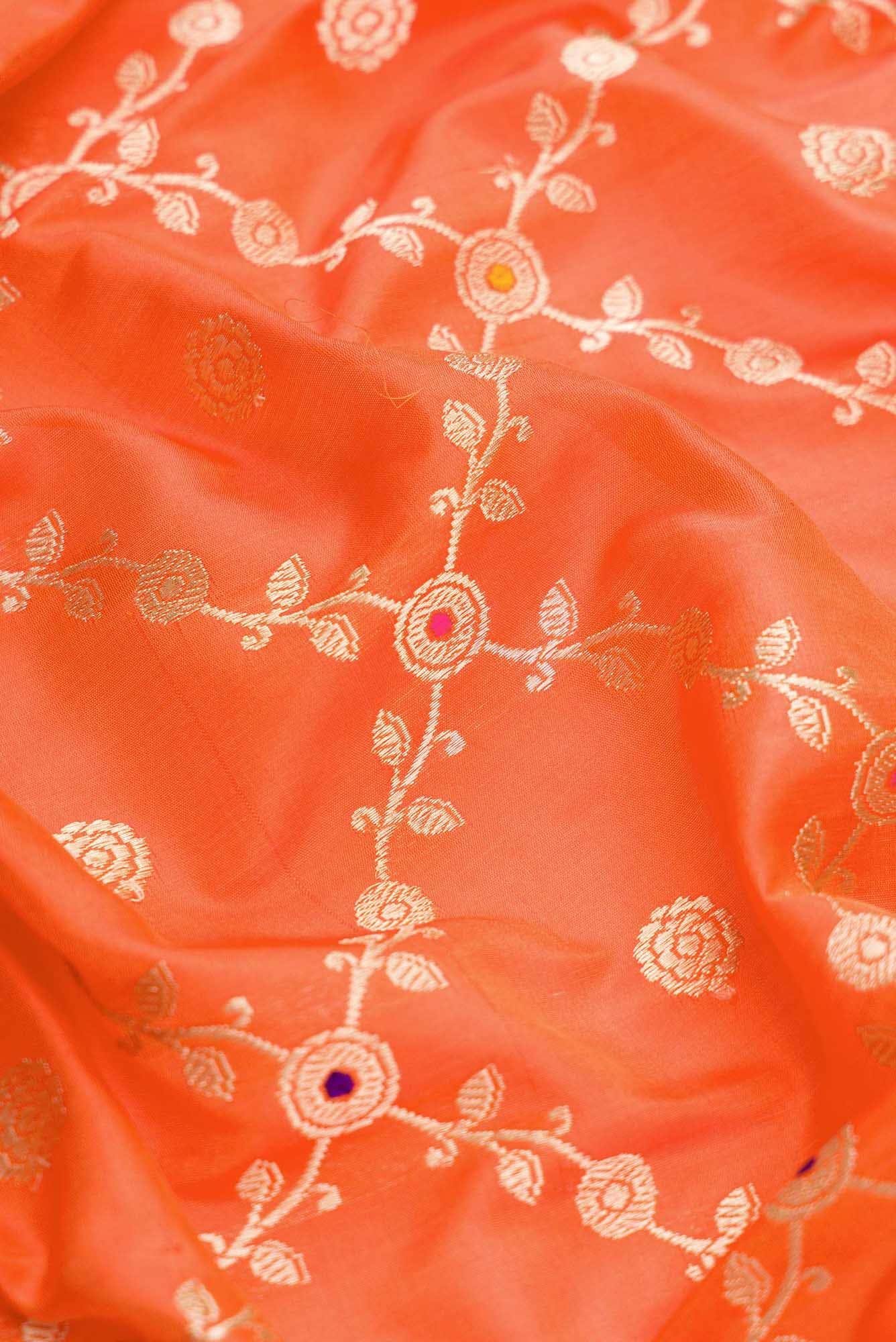 Orange Dual Tone Banarasi Silk Saree