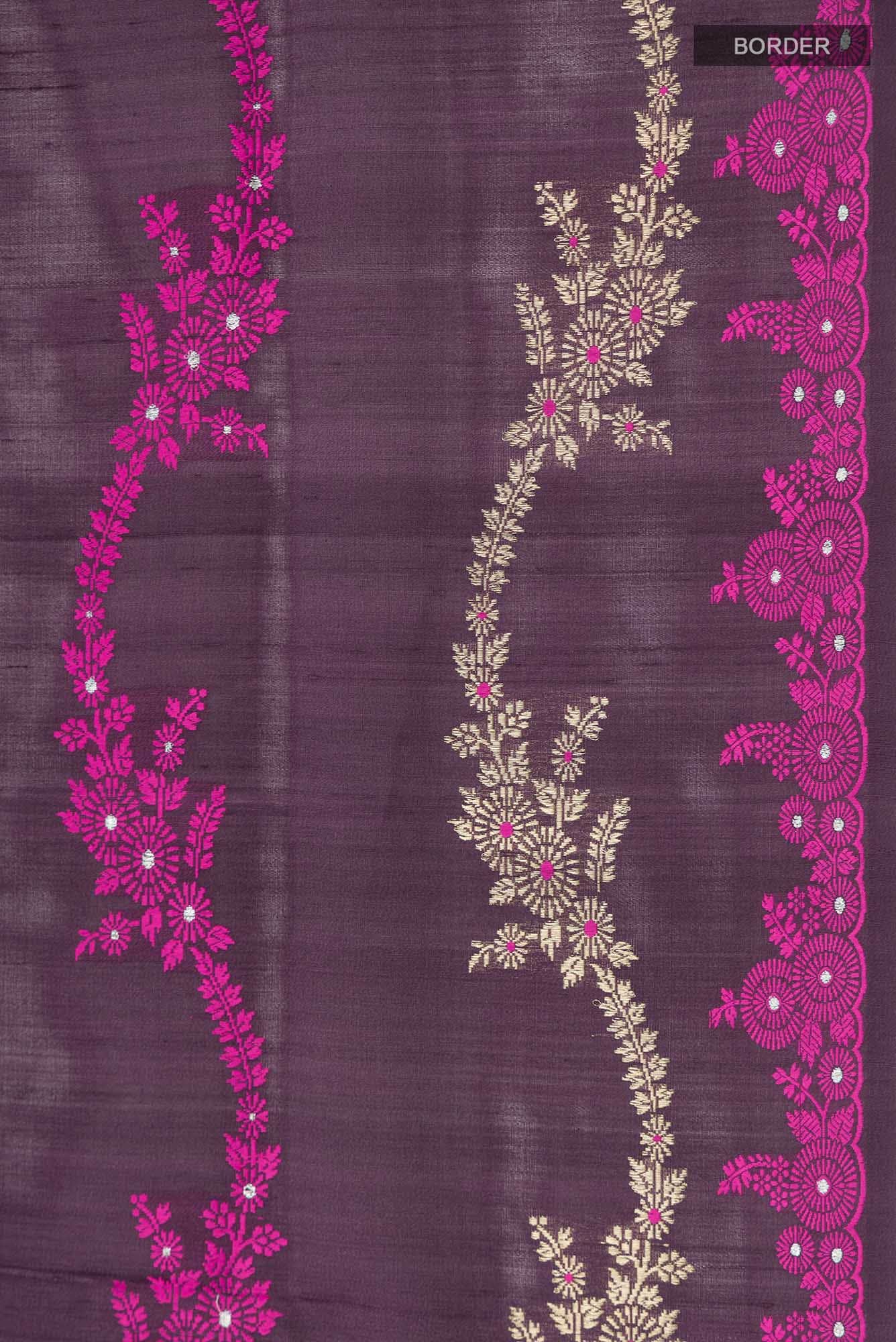 Purple Banarasi Silk Saree