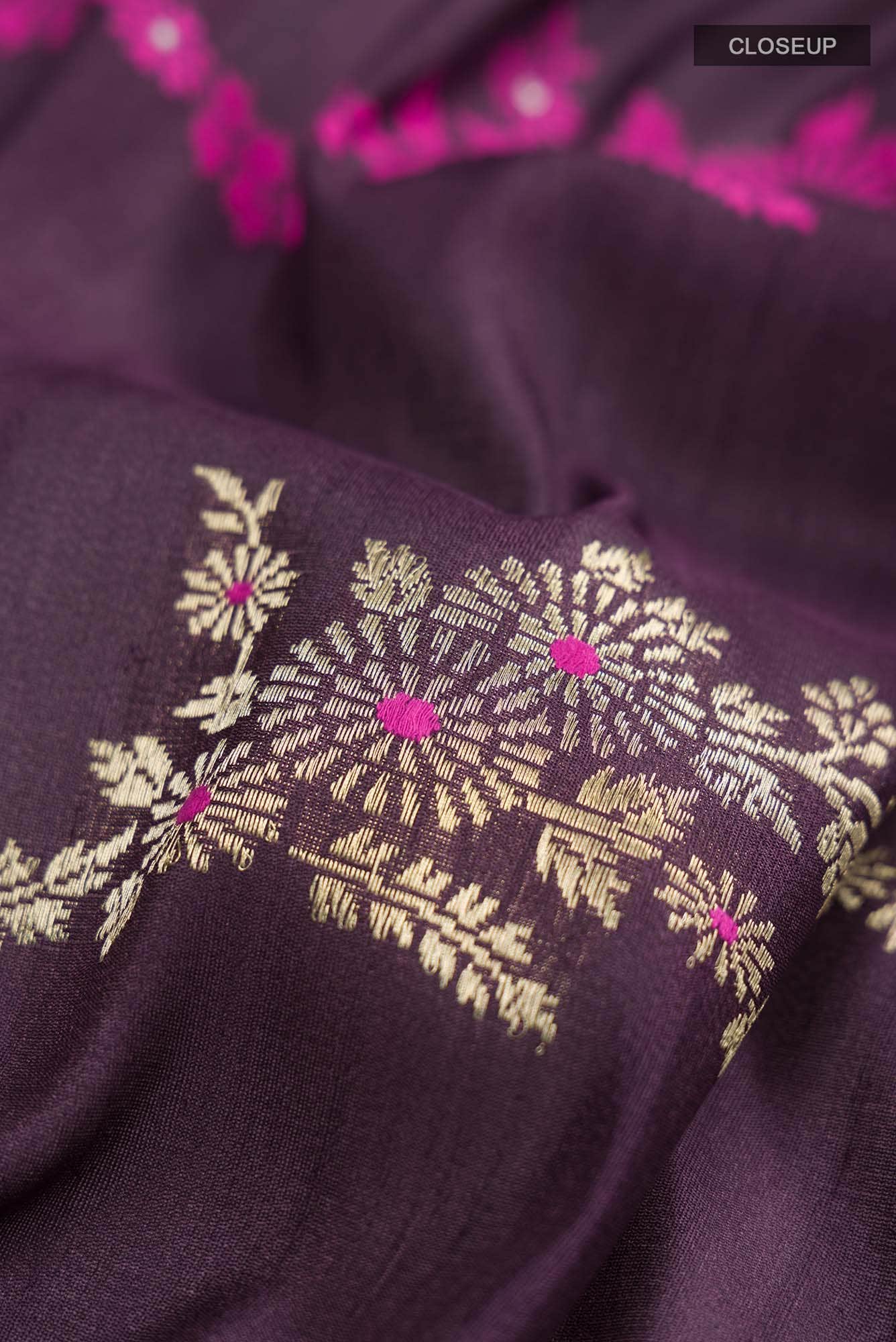 Purple Banarasi Silk Saree