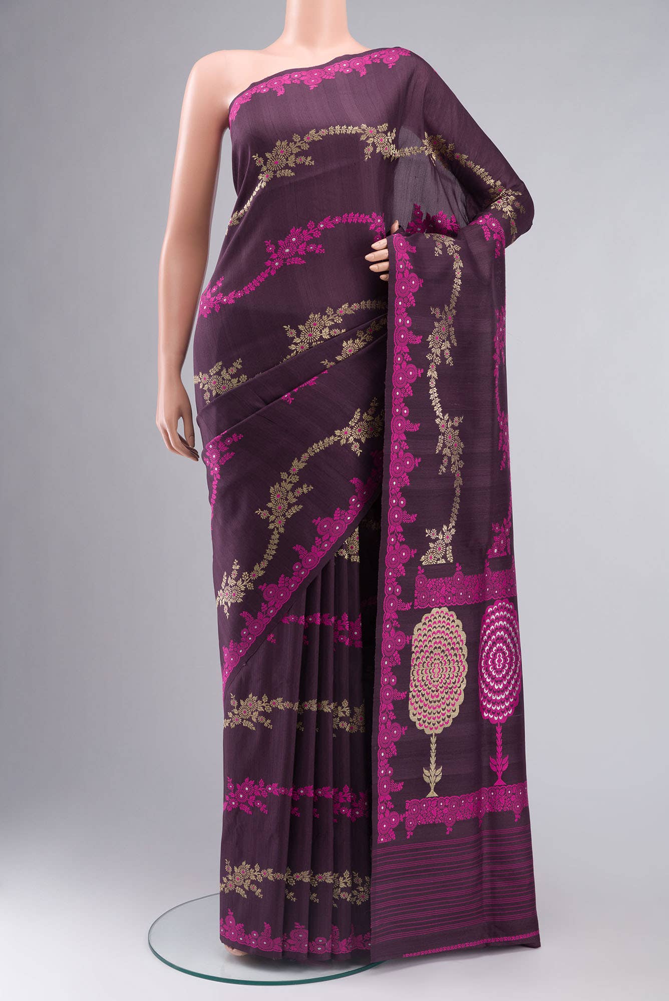 Purple Banarasi Silk Saree