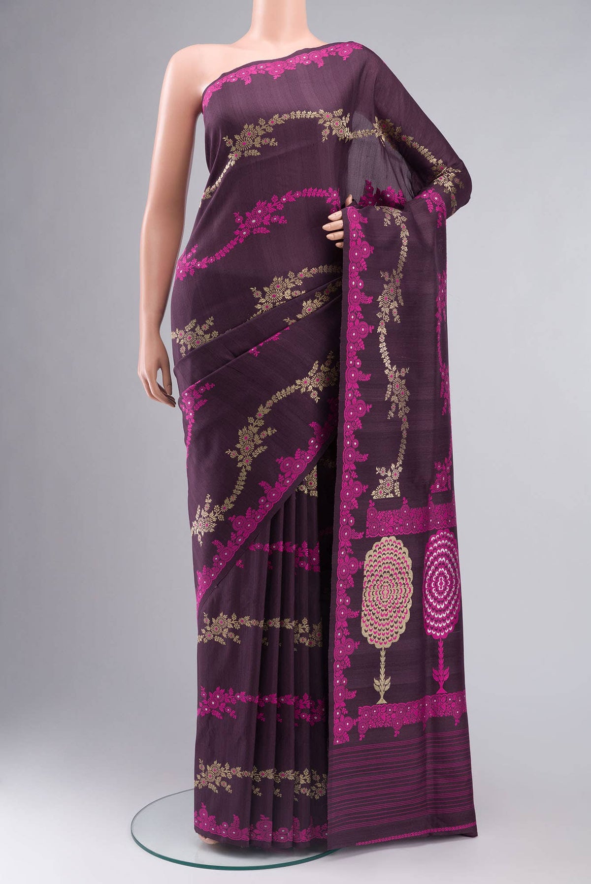 Purple Banarasi Silk Saree