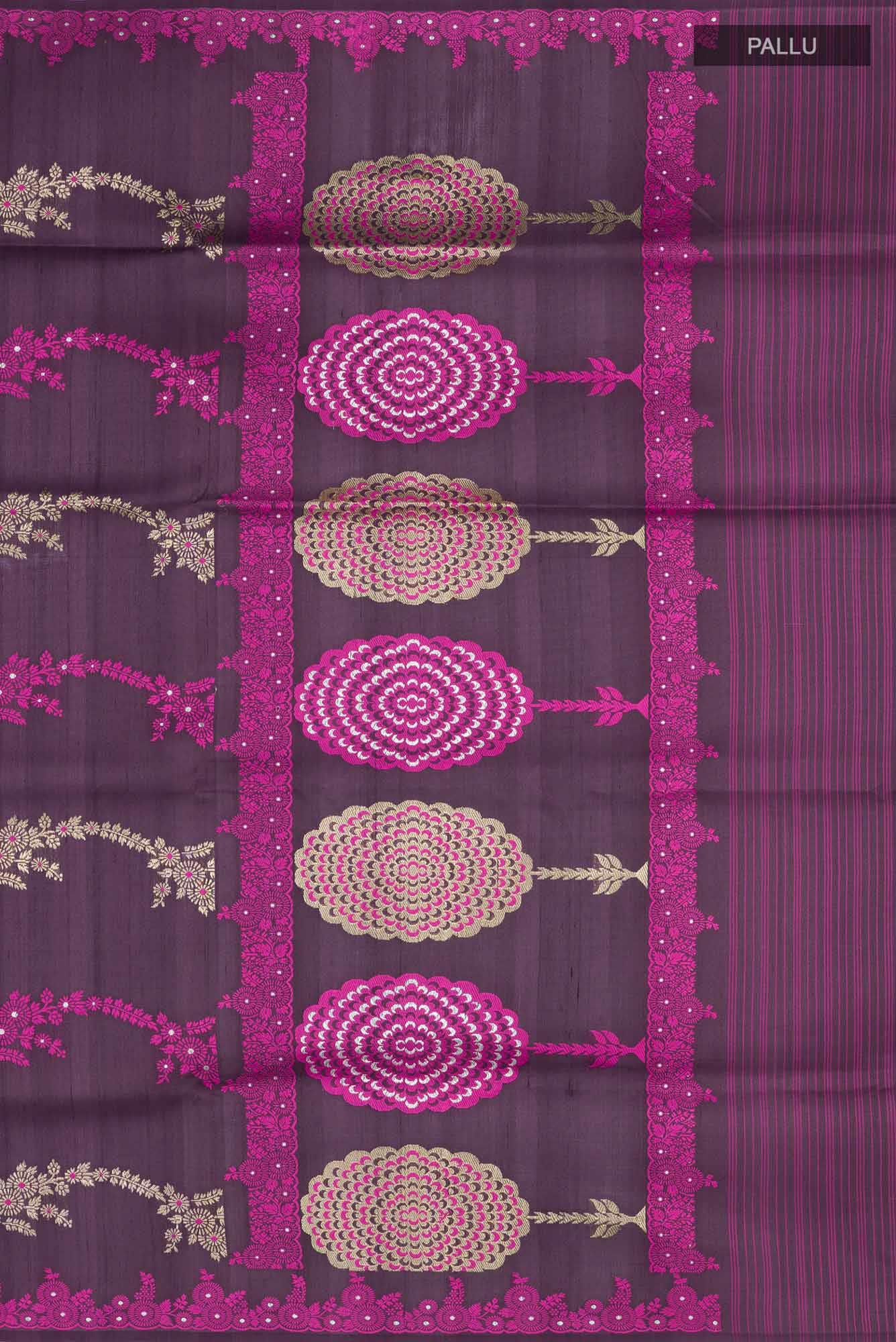 Purple Banarasi Silk Saree