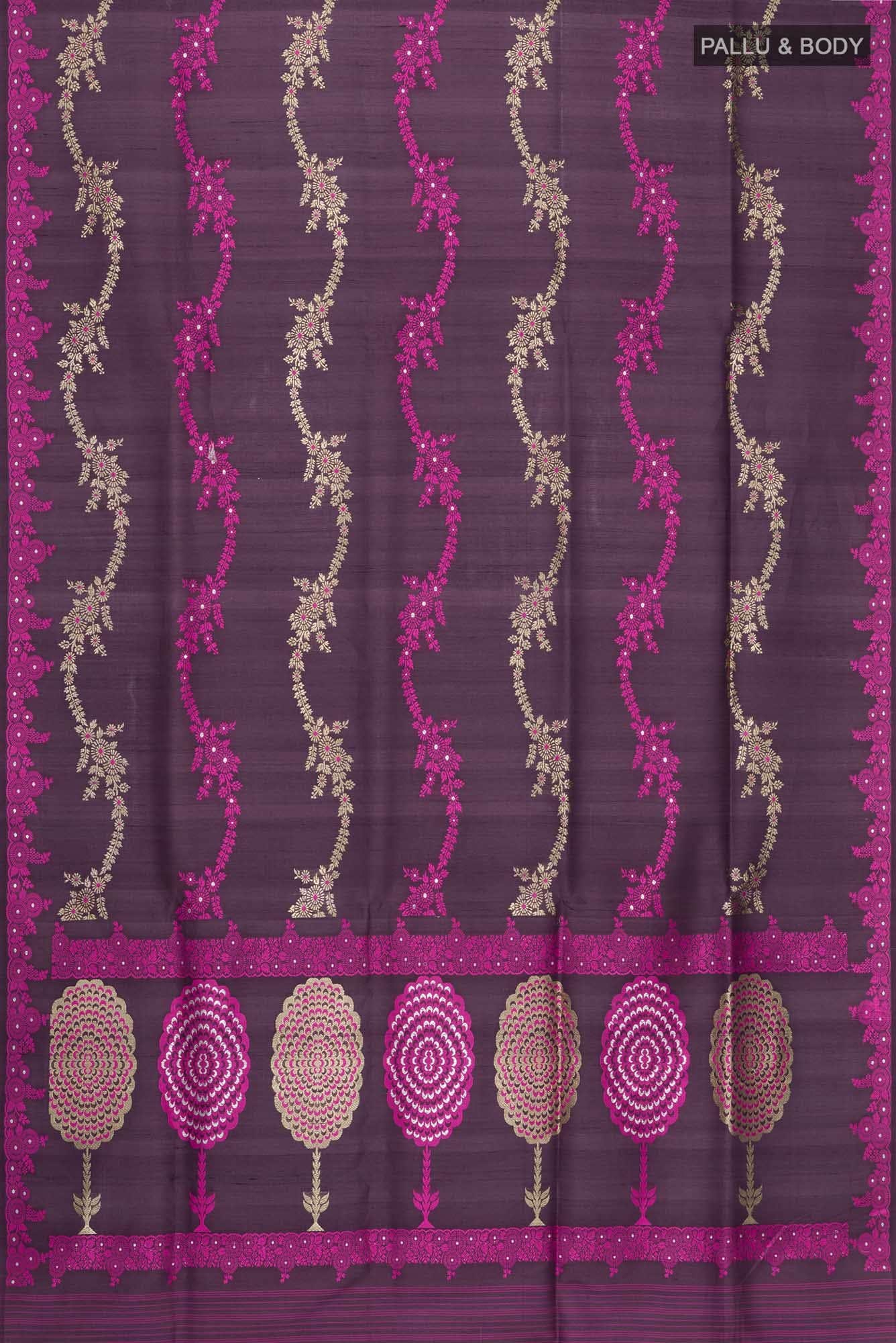 Purple Banarasi Silk Saree