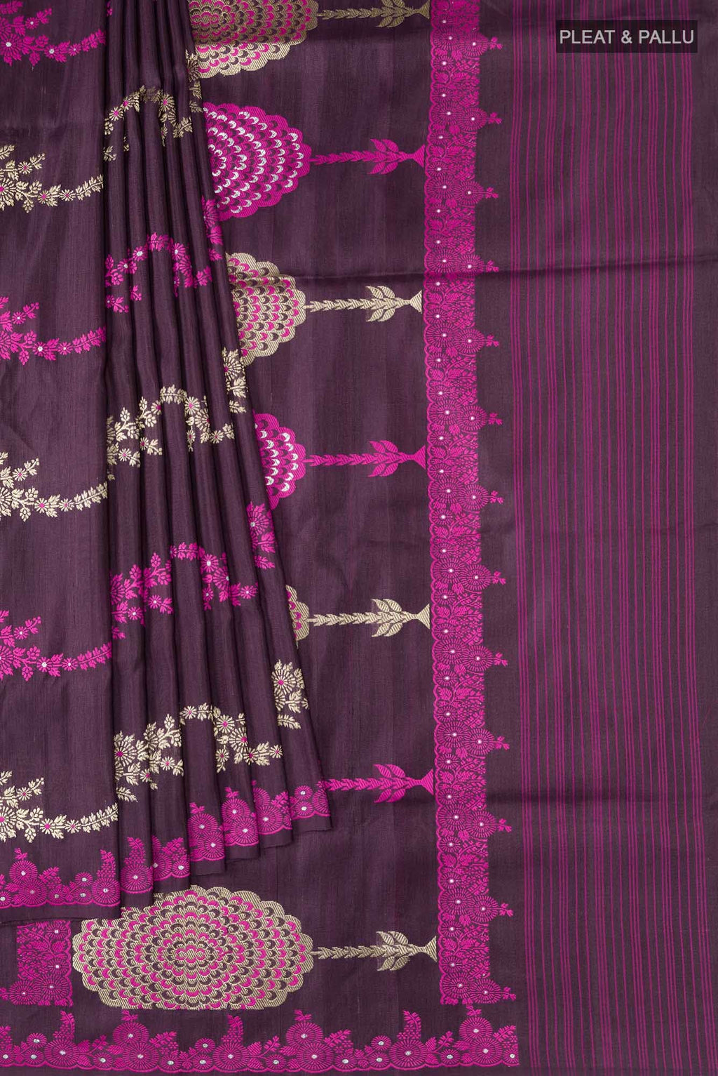 Purple Banarasi Silk Saree