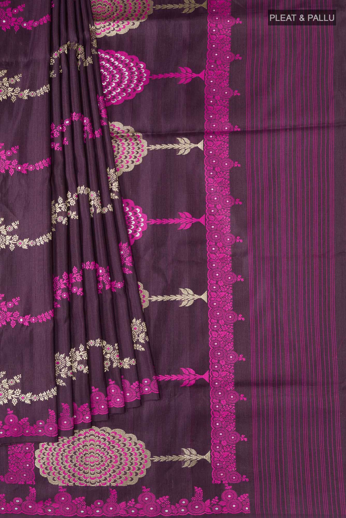 Purple Banarasi Silk Saree