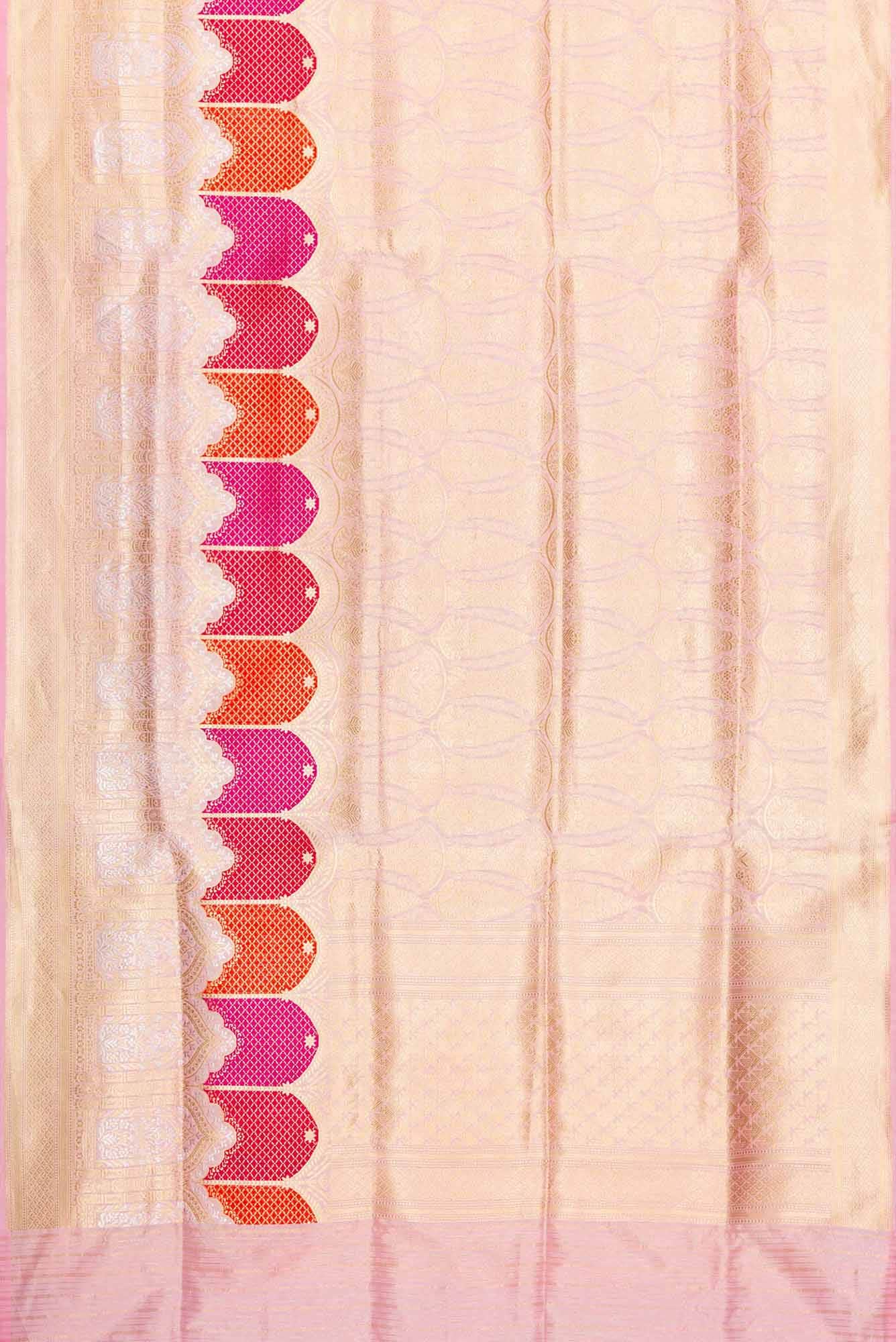 Pure Silk Pure Zari Pink Dual Tone Banarasi Saree