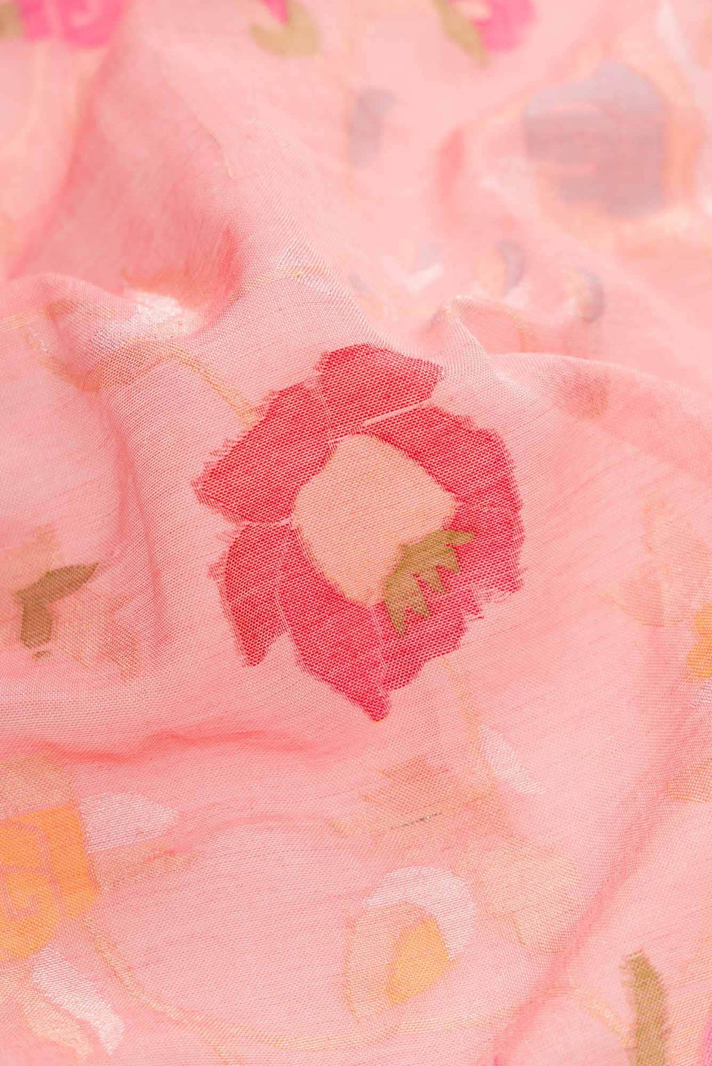 Pure Silk Pure Zari Peach Dual Tone Linen Saree