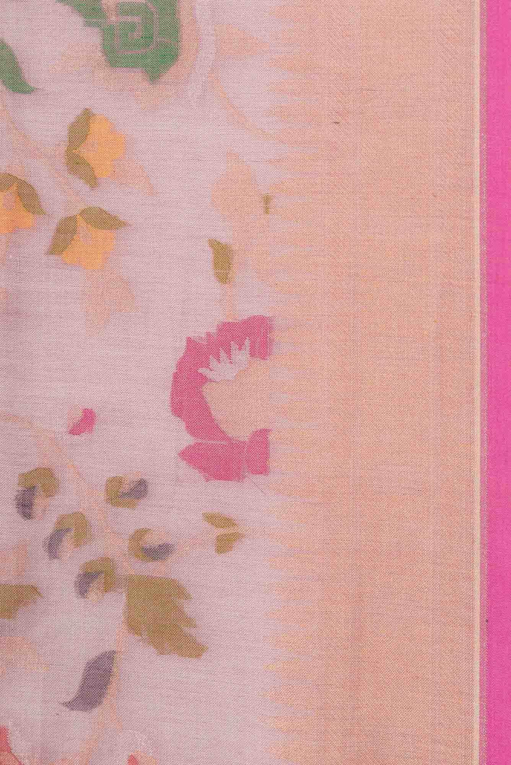 Pure Silk Pure Zari Pink Dual Tone Banarasi Cotton Saree