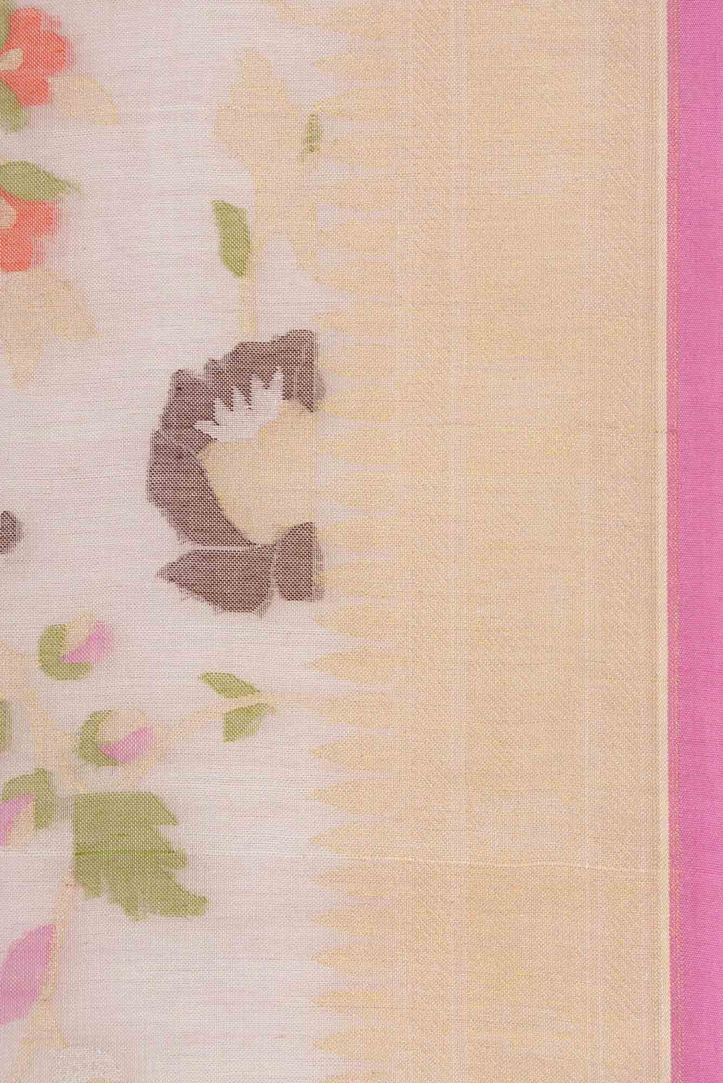 Pure Silk Pure Zari Rose pink Dual Tone Banarasi Cotton Saree