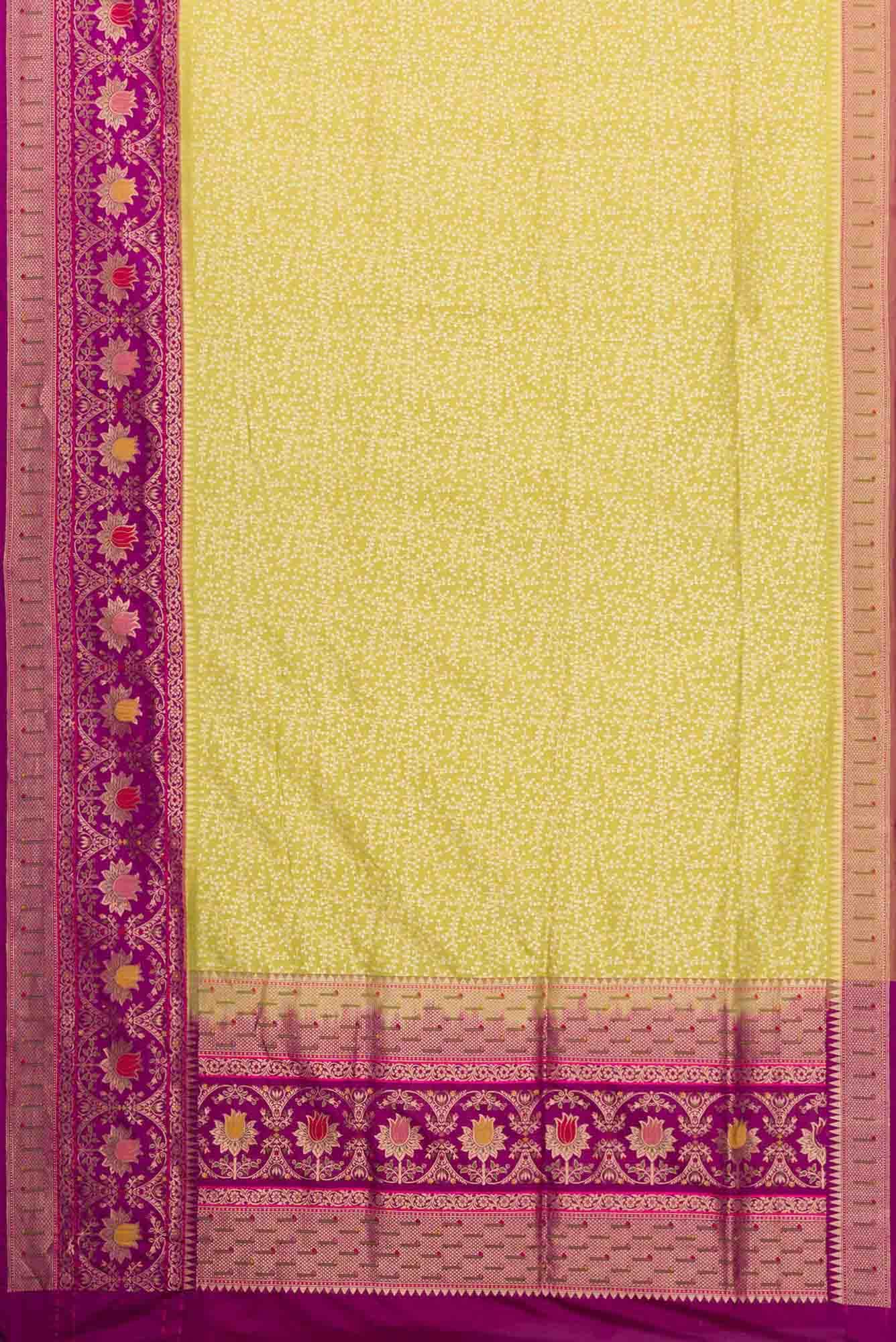 Mehandi Green Dual Tone Banarasi Silk Saree