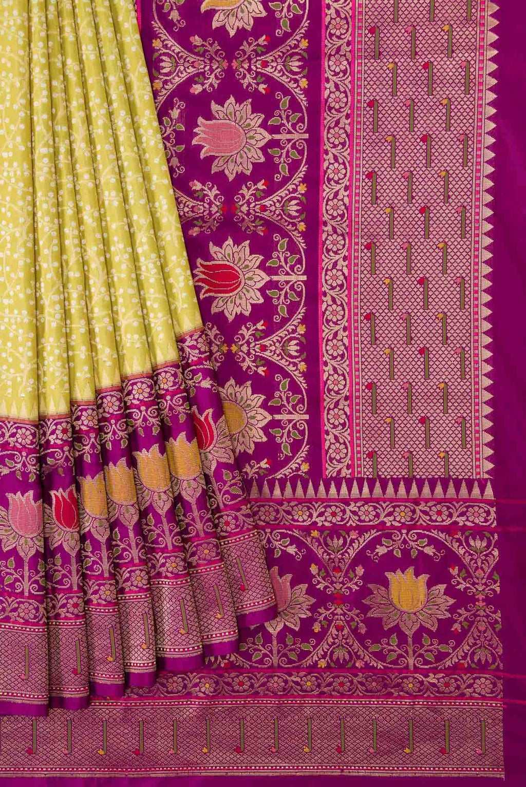Mehandi Green Dual Tone Banarasi Silk Saree