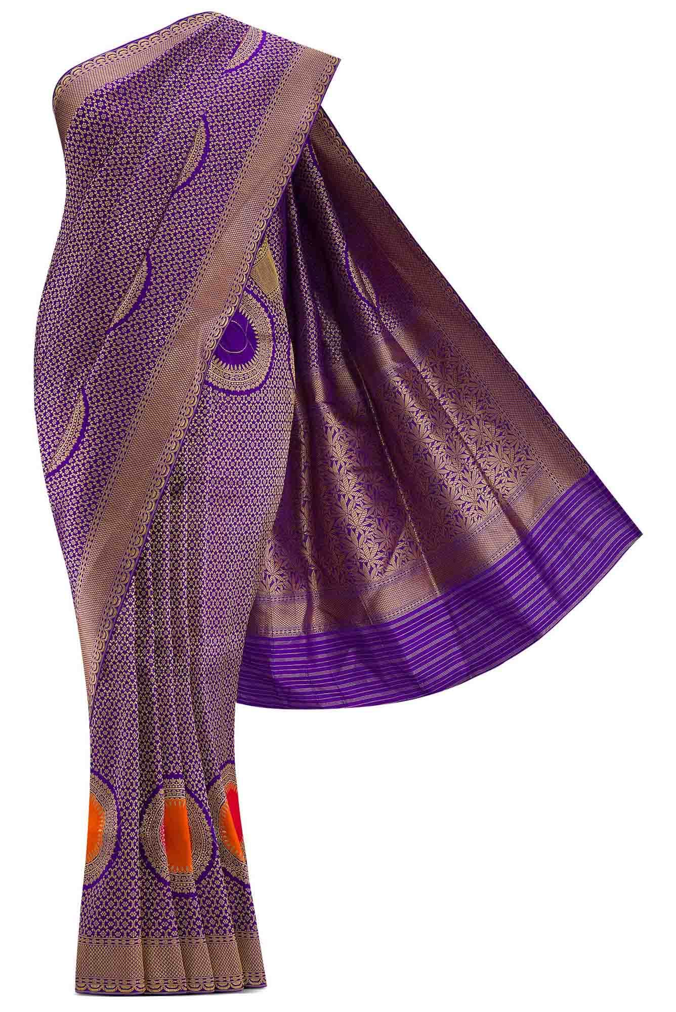 Royal Blue Dual Tone Banarasi Silk Saree