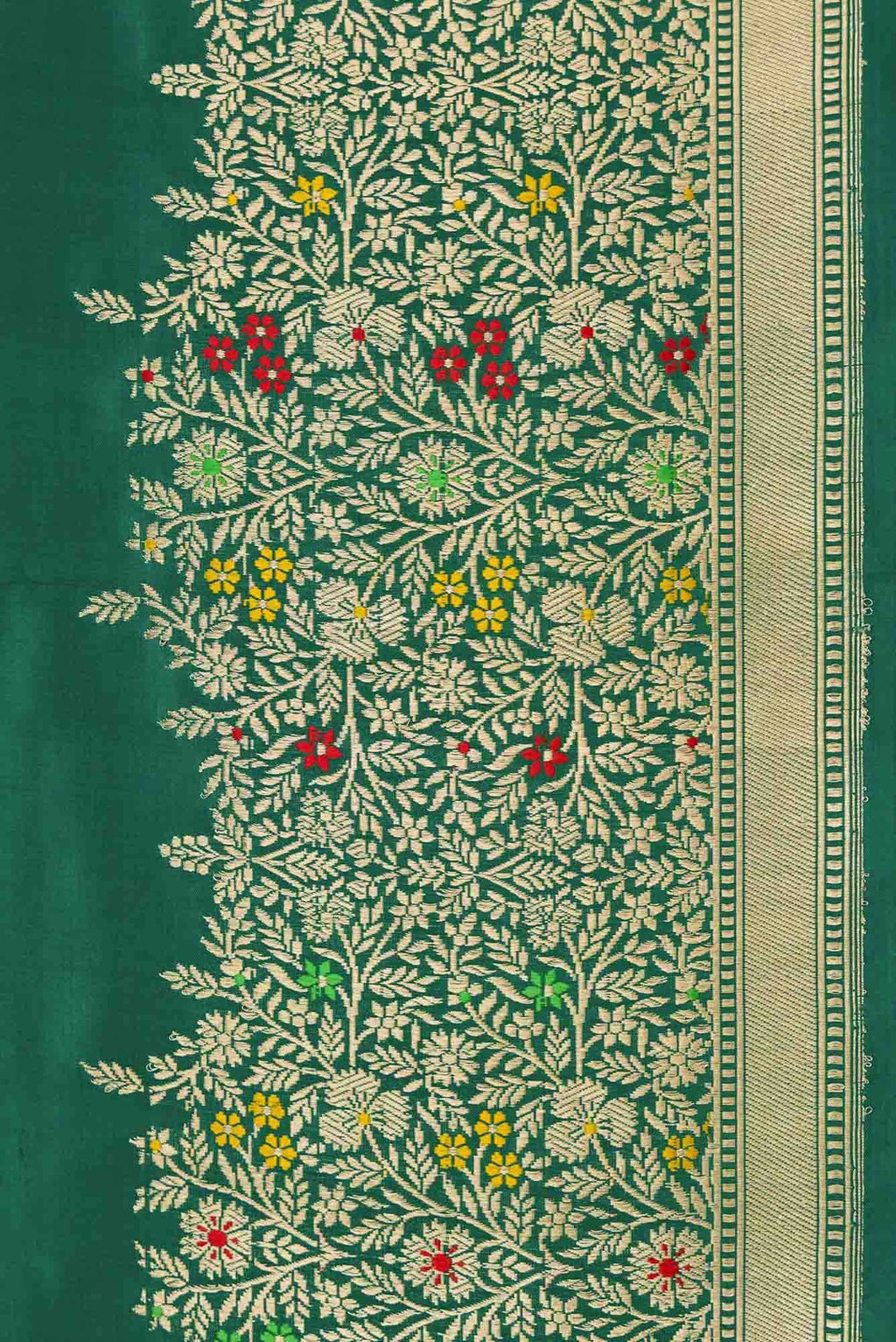 Pure Silk Pure Zari Green Dual Tone Banarasi Saree