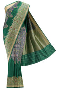 Pure Silk Pure Zari Green Dual Tone Banarasi Saree