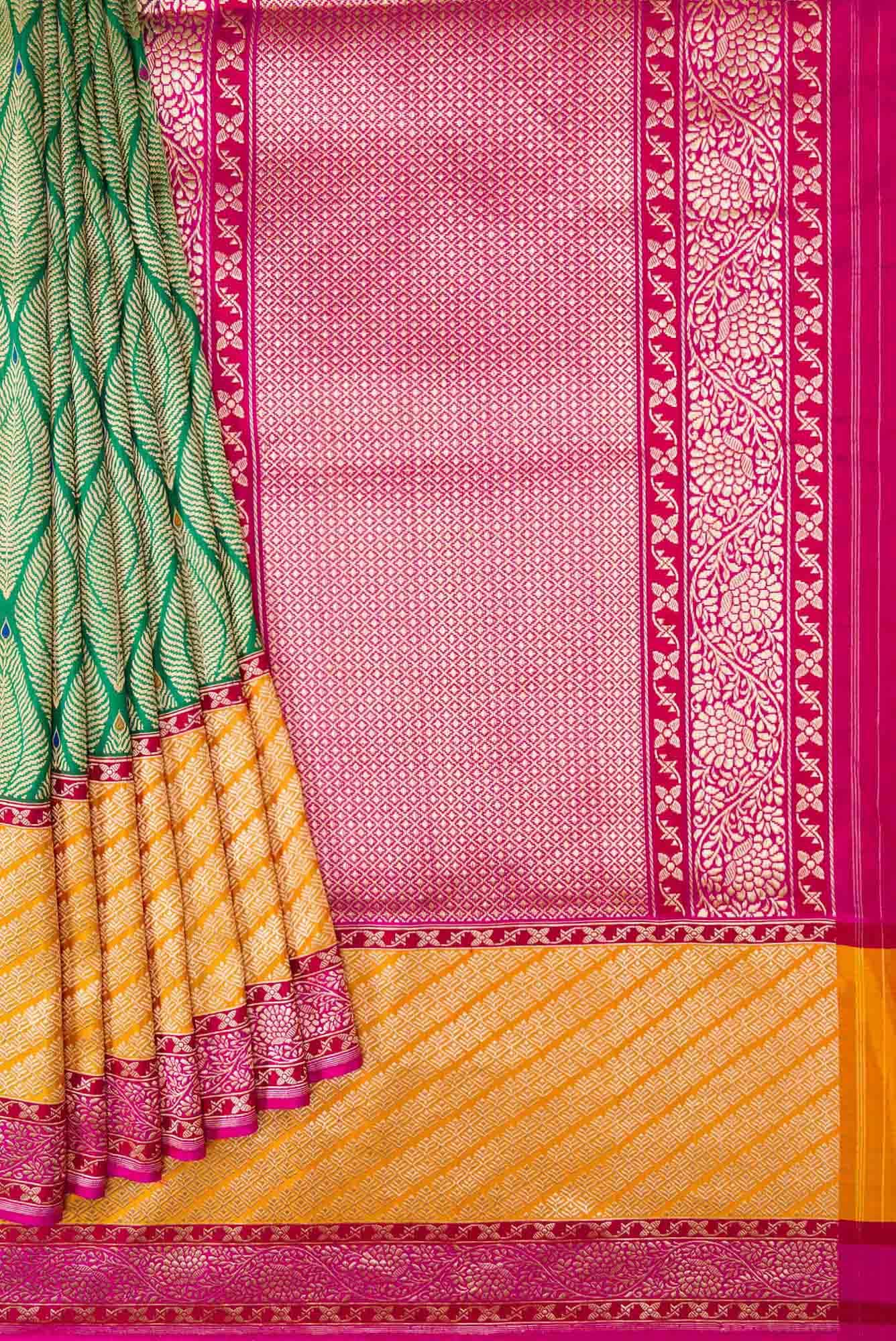 Green Dual Tone Banarasi Silk Saree