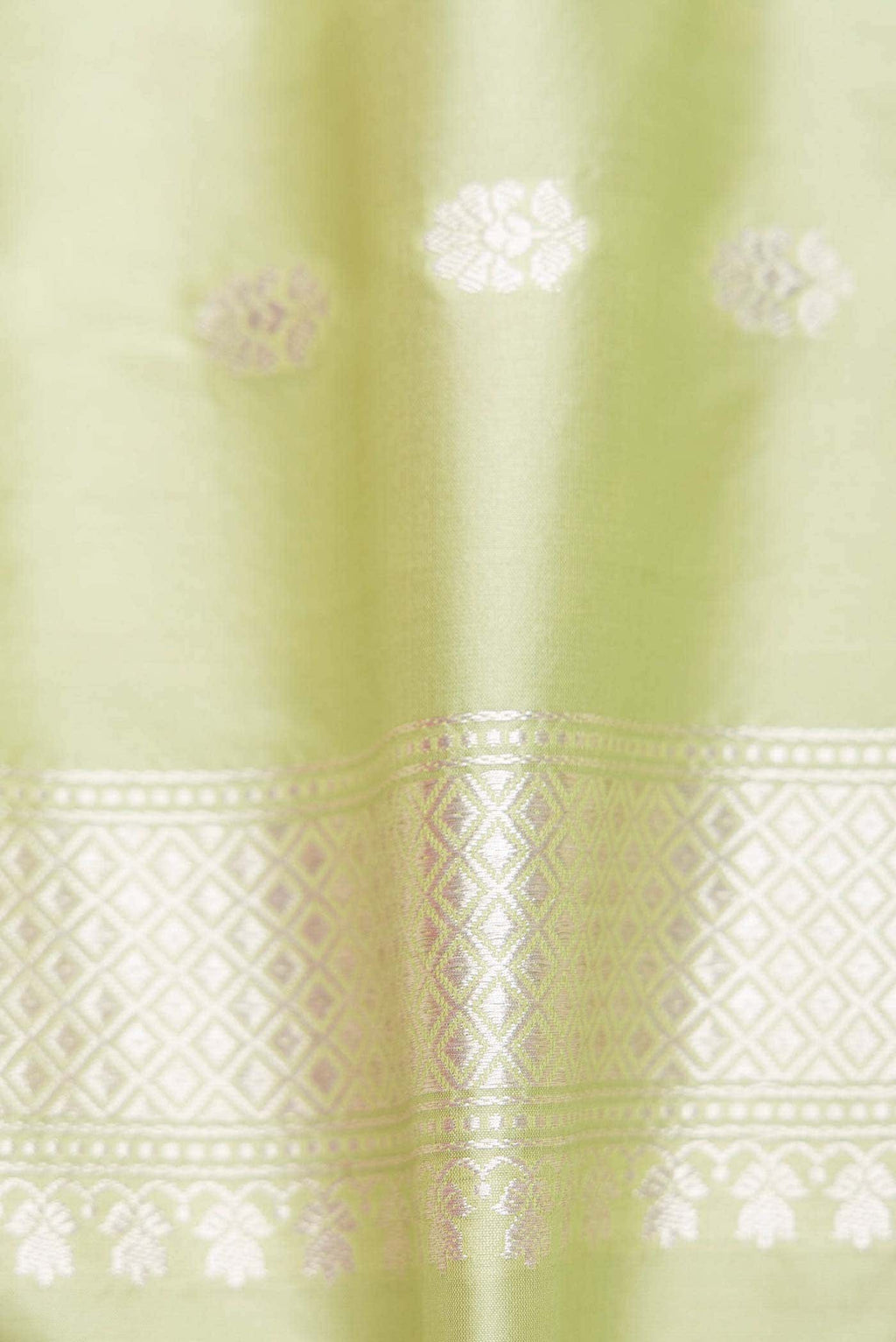 Pista Green Dual Tone Banarasi Silk Saree