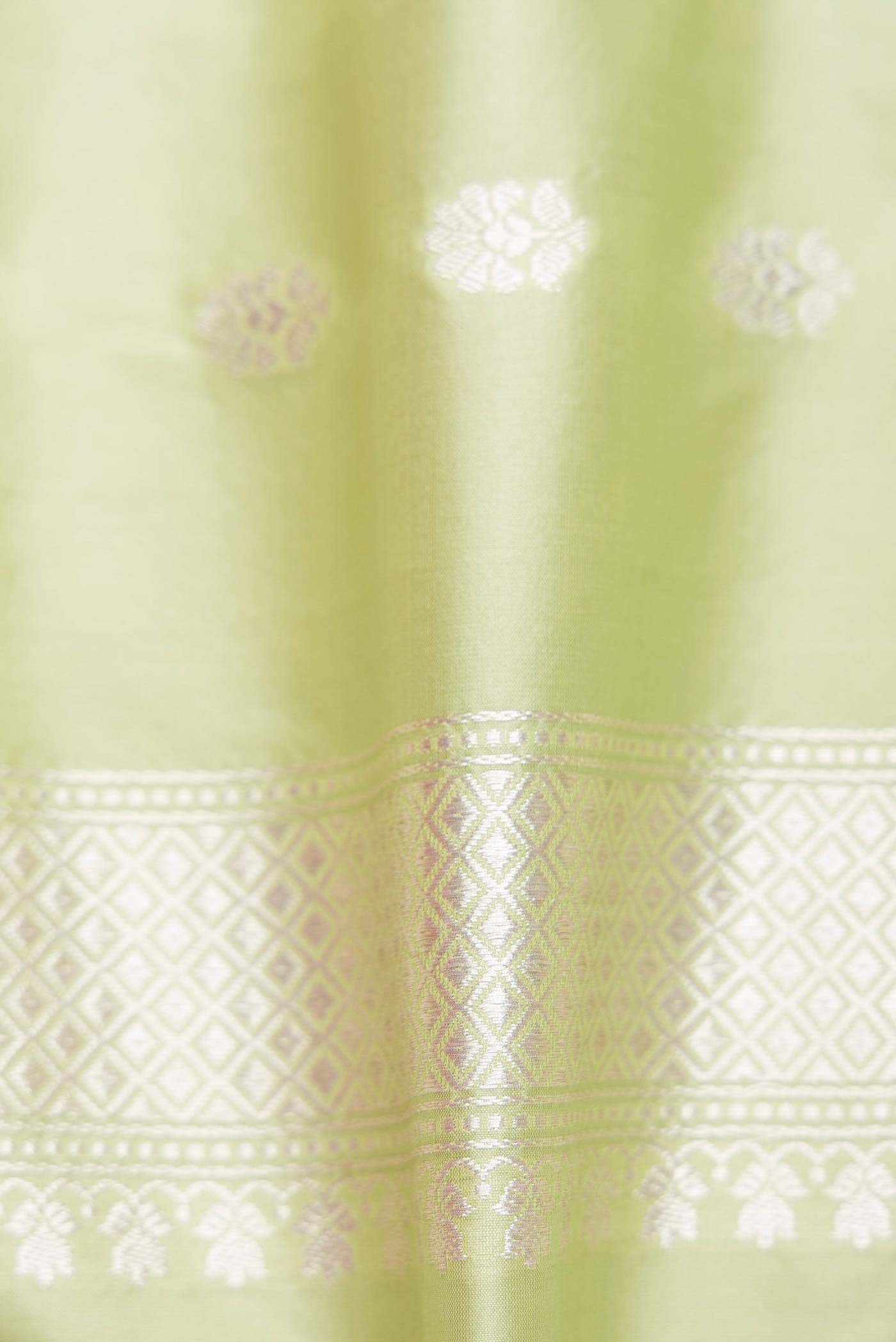 Pista Green Dual Tone Banarasi Silk Saree