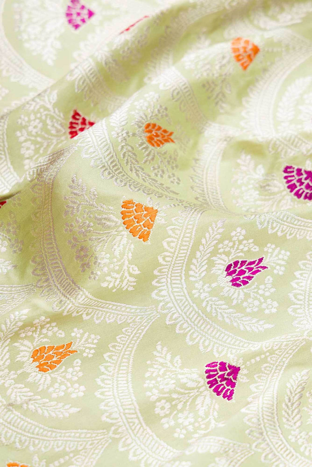 Pista Green Dual Tone Banarasi Silk Saree