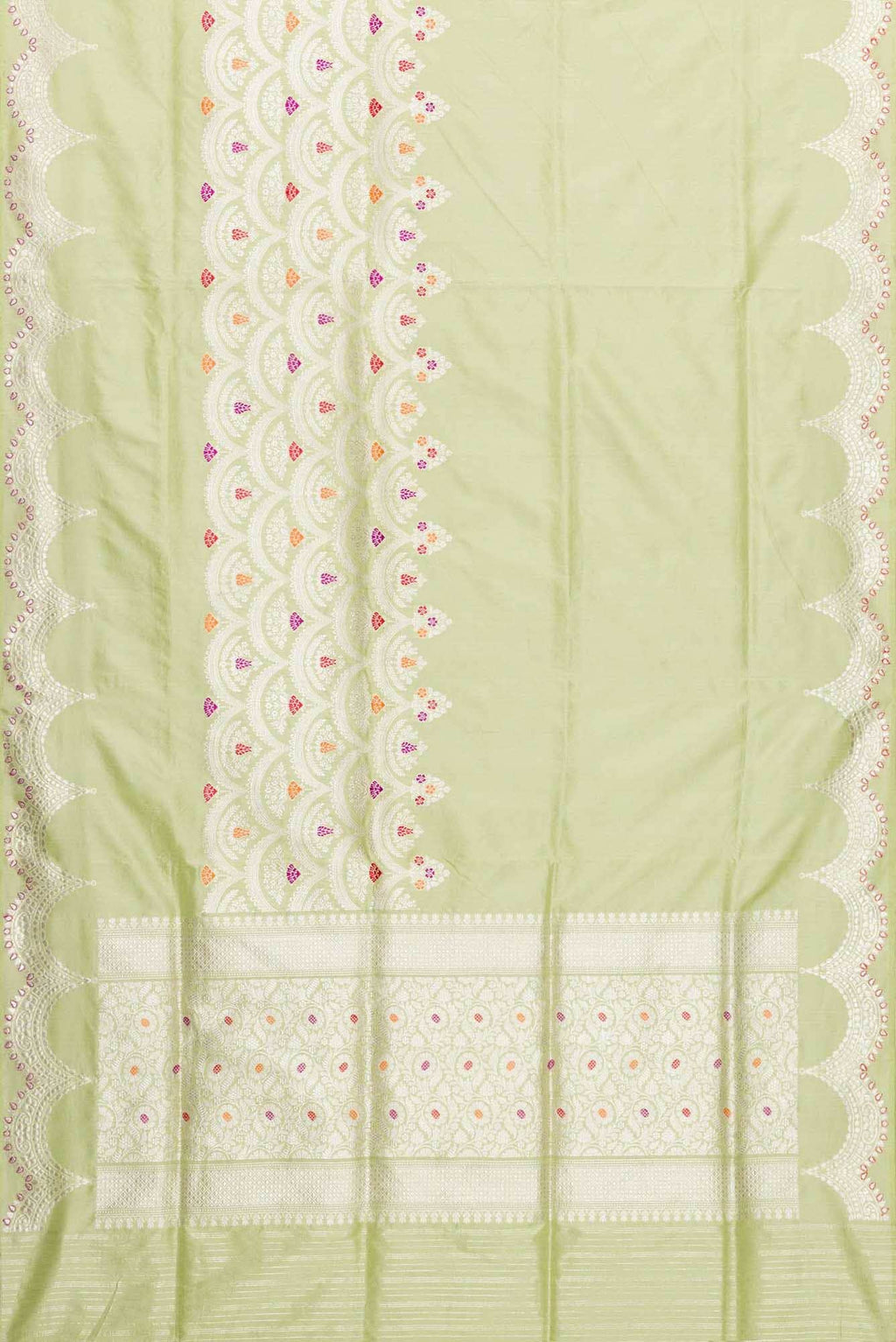 Pista Green Dual Tone Banarasi Silk Saree